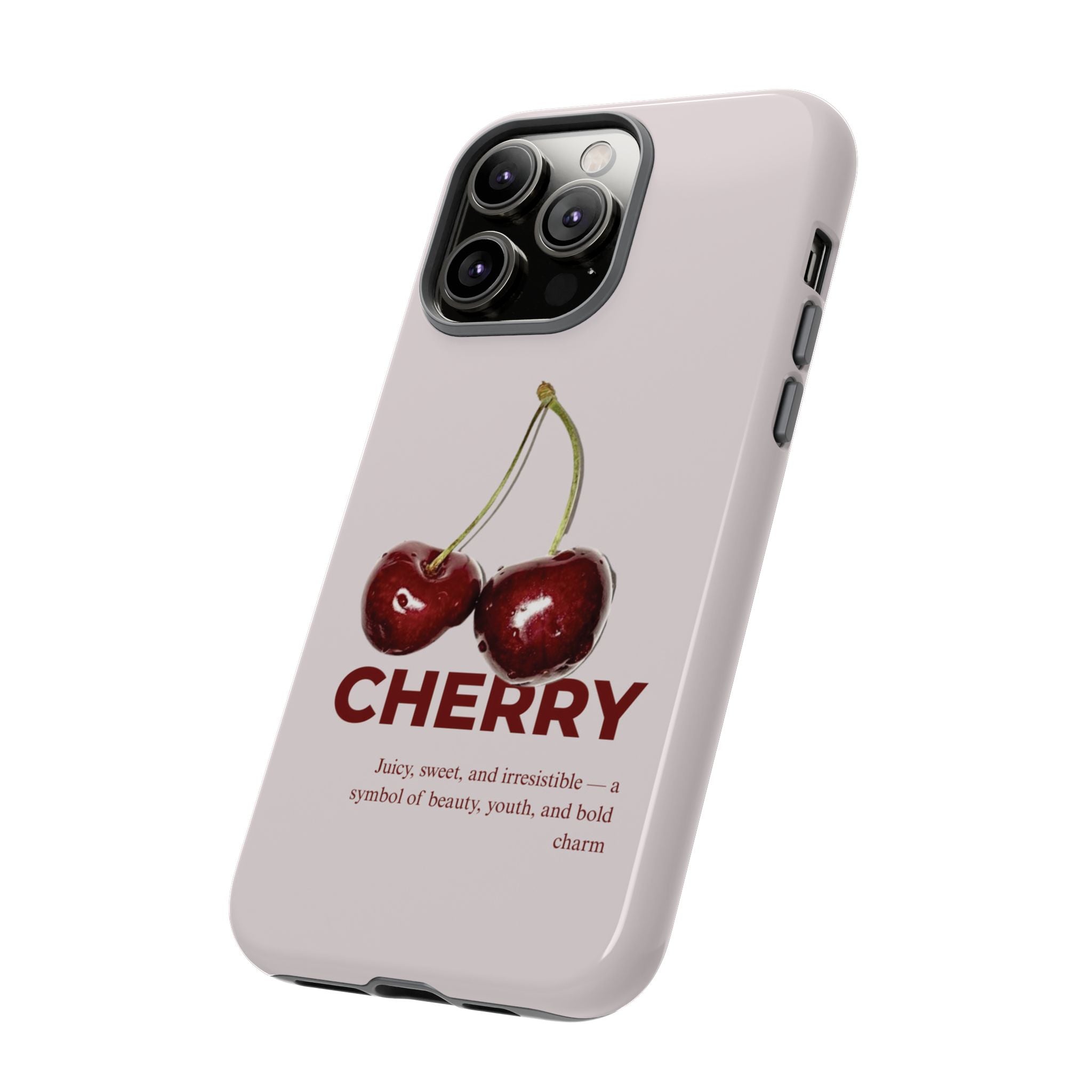 Cherry Vintage iPhone Case — Retro Cherry Illustration with 'CHERRY' Text