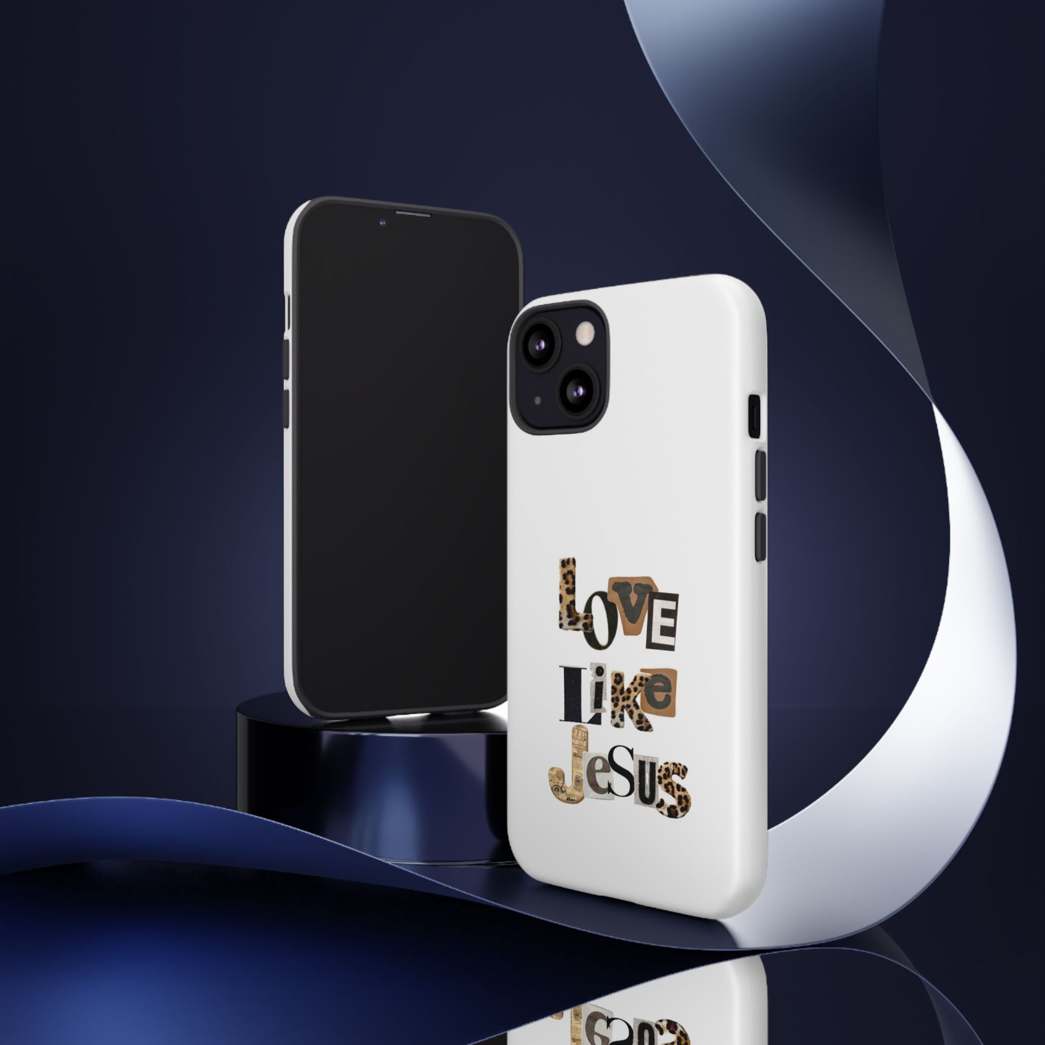 "Love Like Jesus" Leopard Print Christian Tough Phone Case