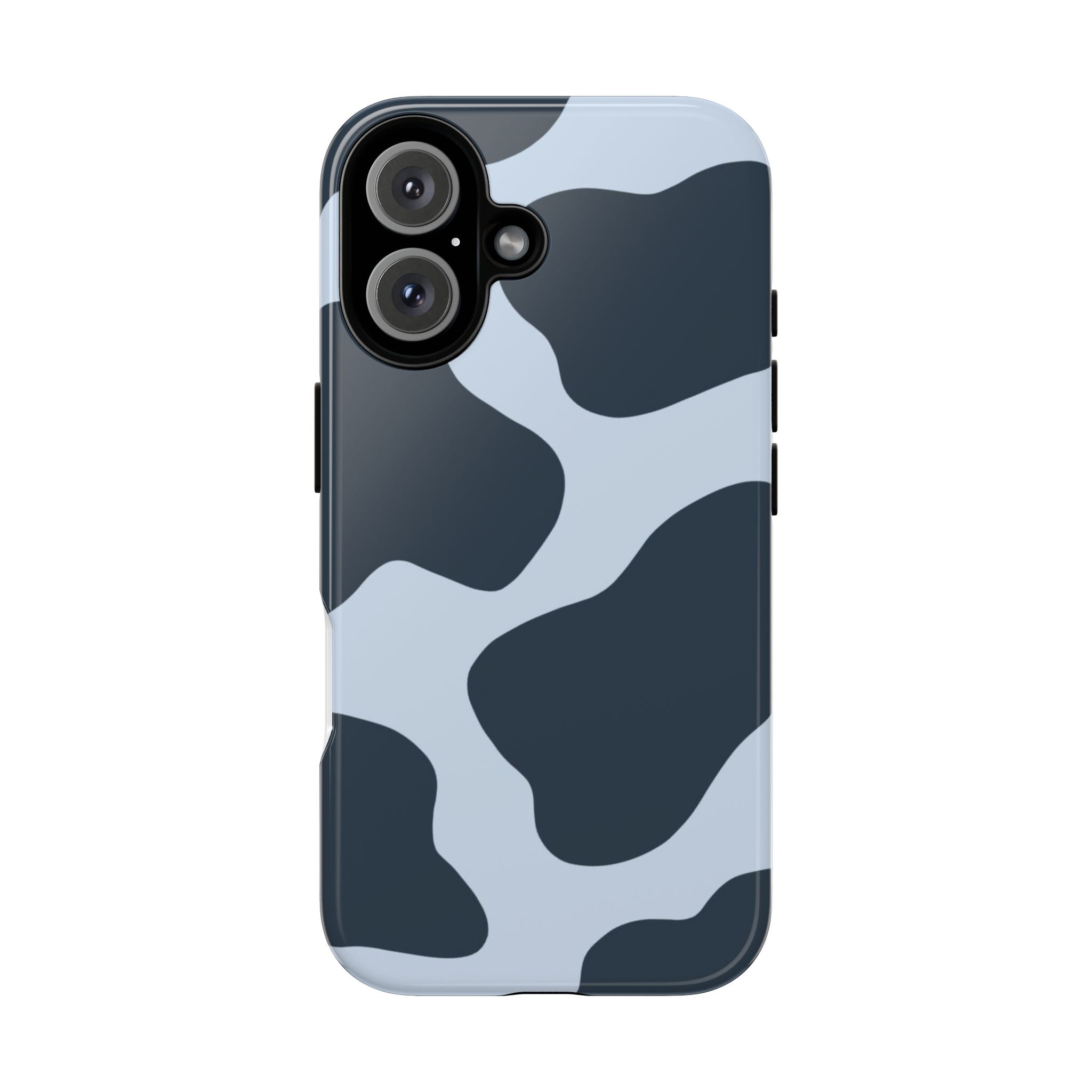 Cow Print Tough iPhone Case — Blue Black Abstract Pattern