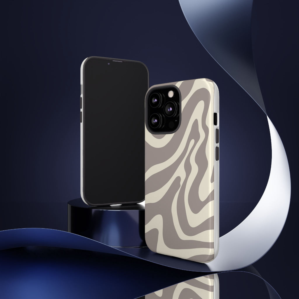 Neutral Zebra Print Tough iPhone Case