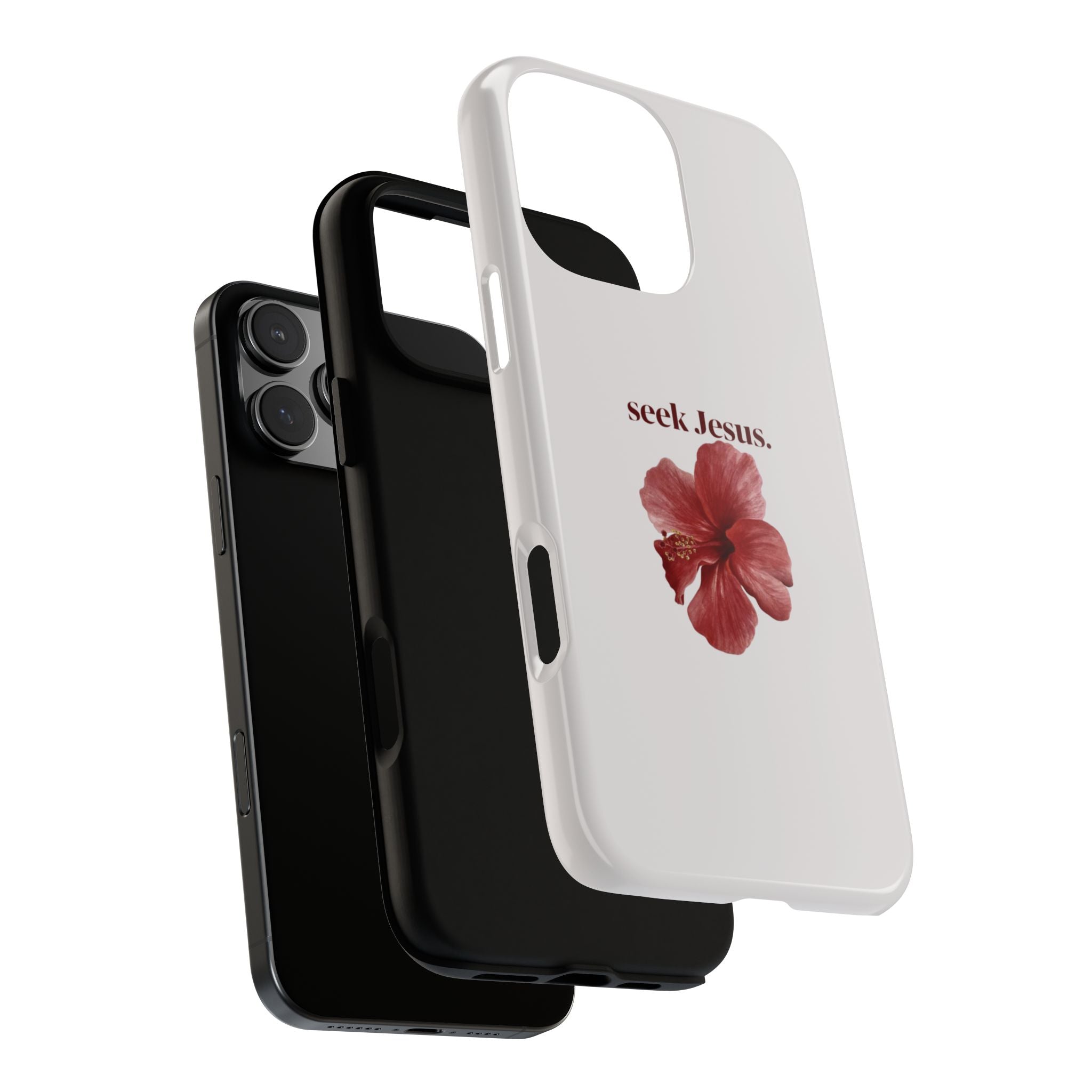 "seek Jesus." Floral Tough Protective Case
