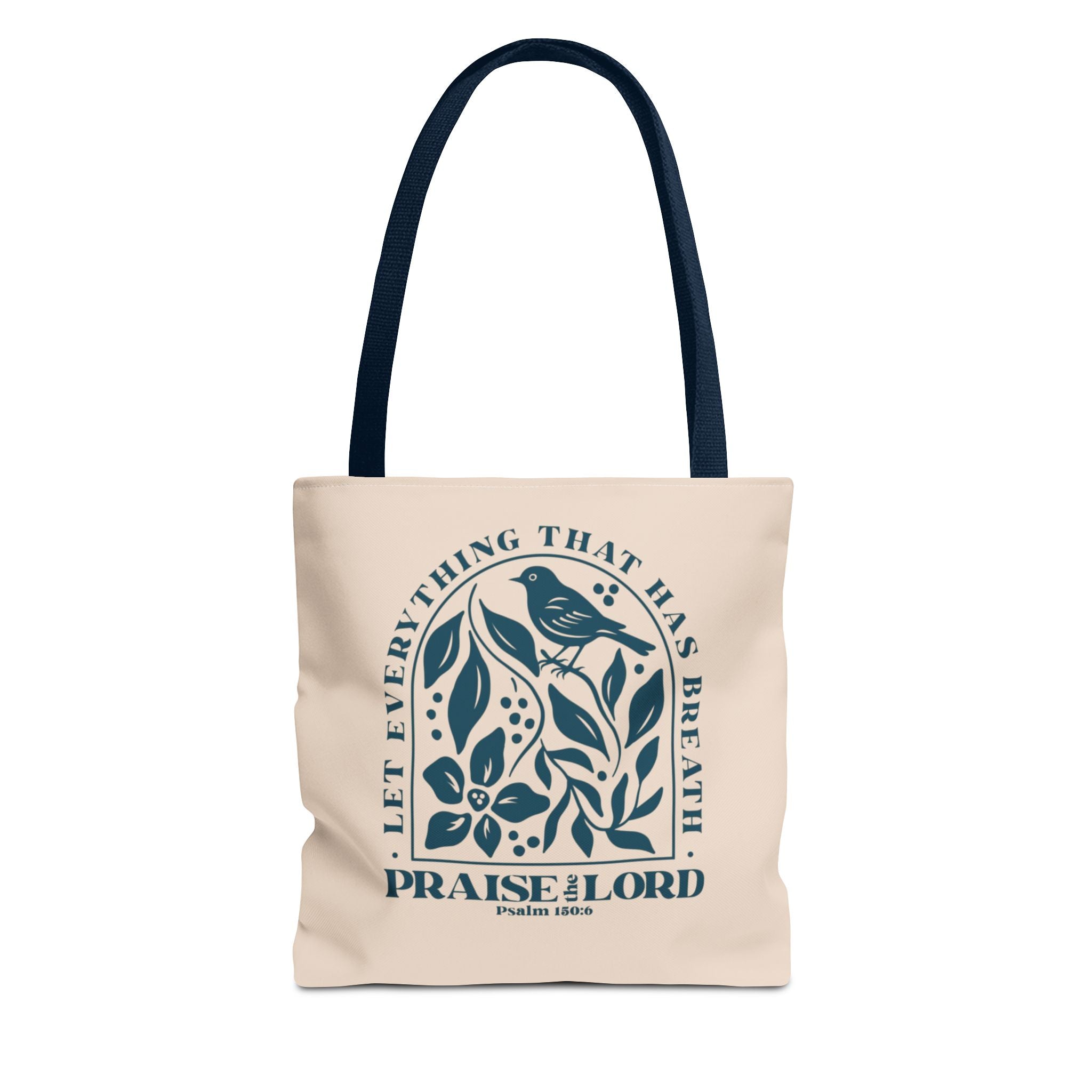 "Praise the Lord" Floral Psalm 150:6 Tote Bag