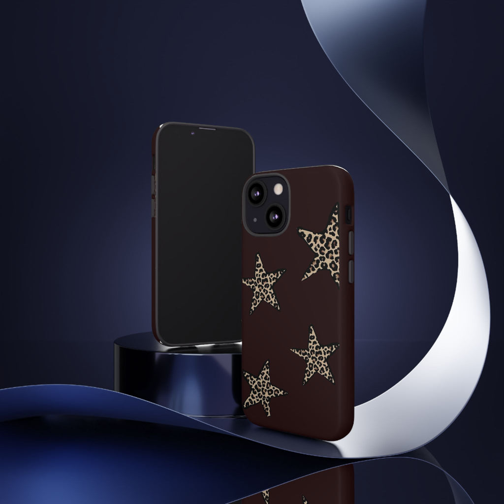 Leopard Star iPhone Case — Chic Brown Protective Tough Case