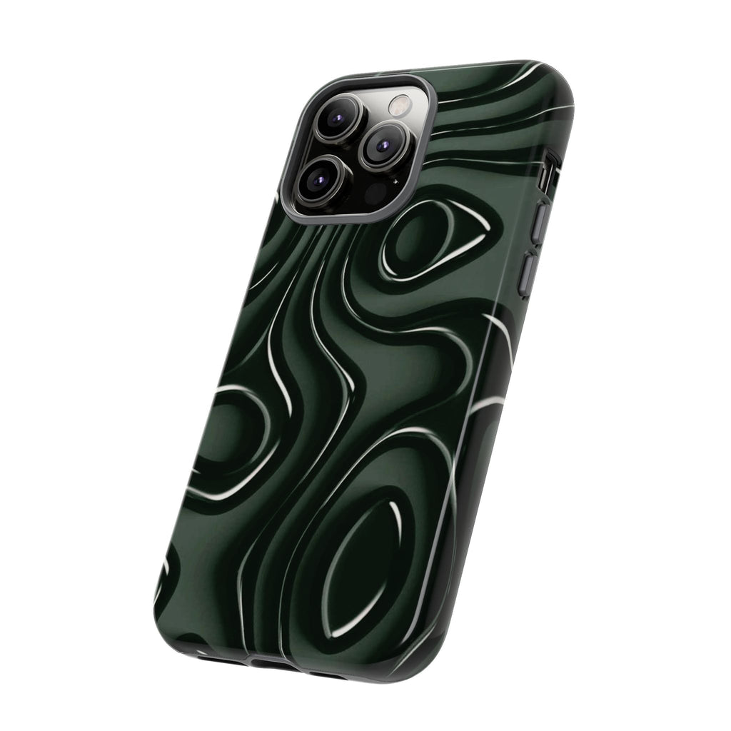 Dark Green Abstract Swirl Tough Phone Case