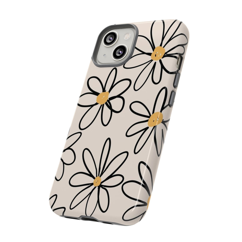 Daisy Sketch iPhone Case — Floral Protective Phone Cover