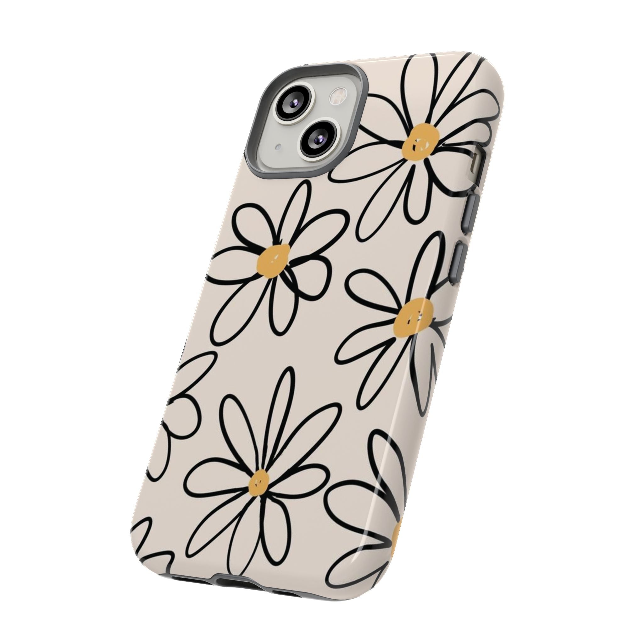 Daisy Sketch iPhone Case — Floral Protective Phone Cover