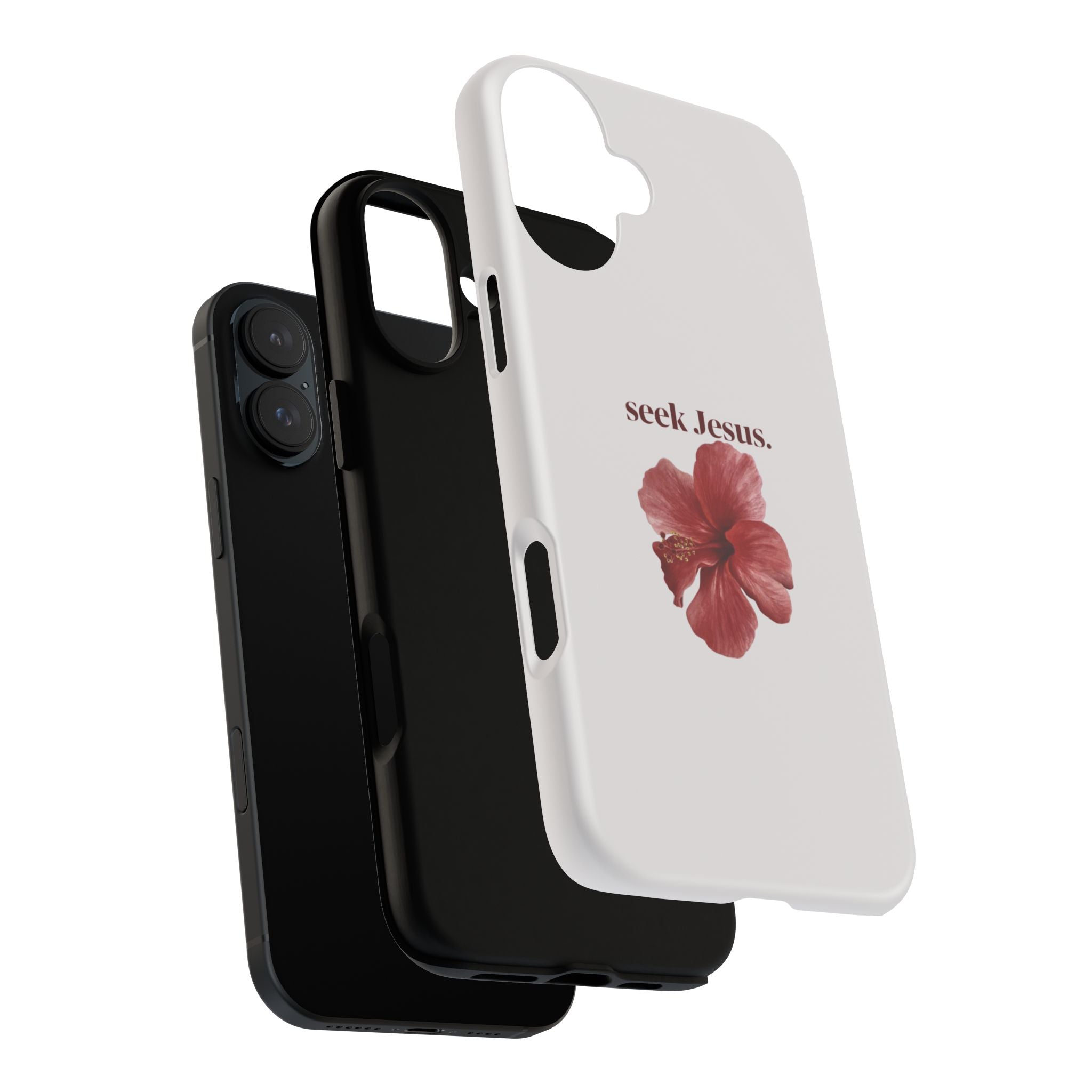 "seek Jesus." Floral Tough Protective Case