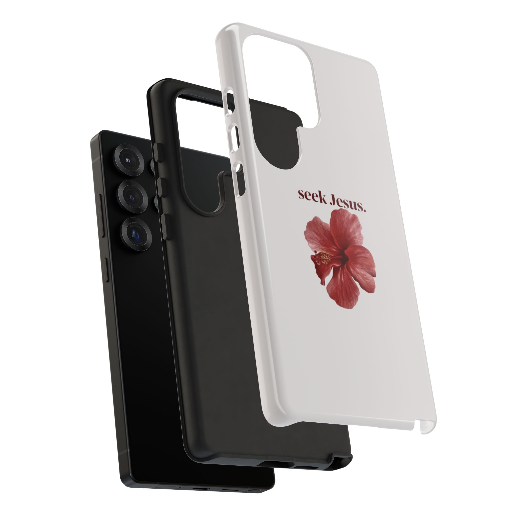 "seek Jesus." Floral Tough Protective Case