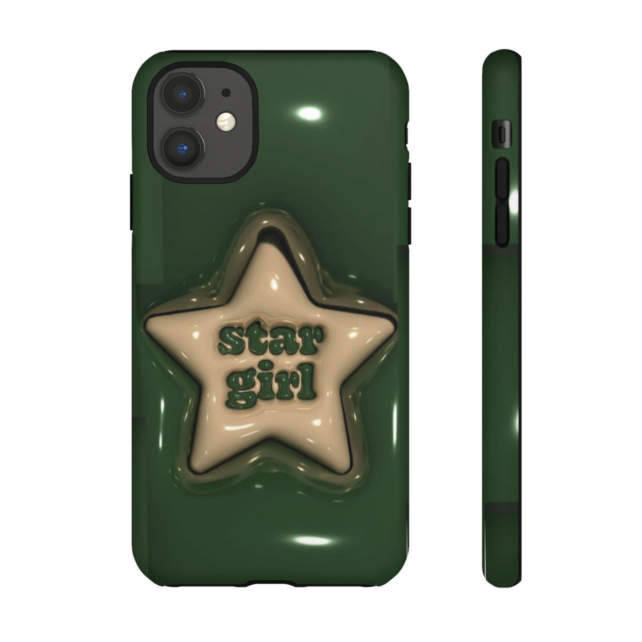 Star Girl iPhone Case — Green Star Protective Case