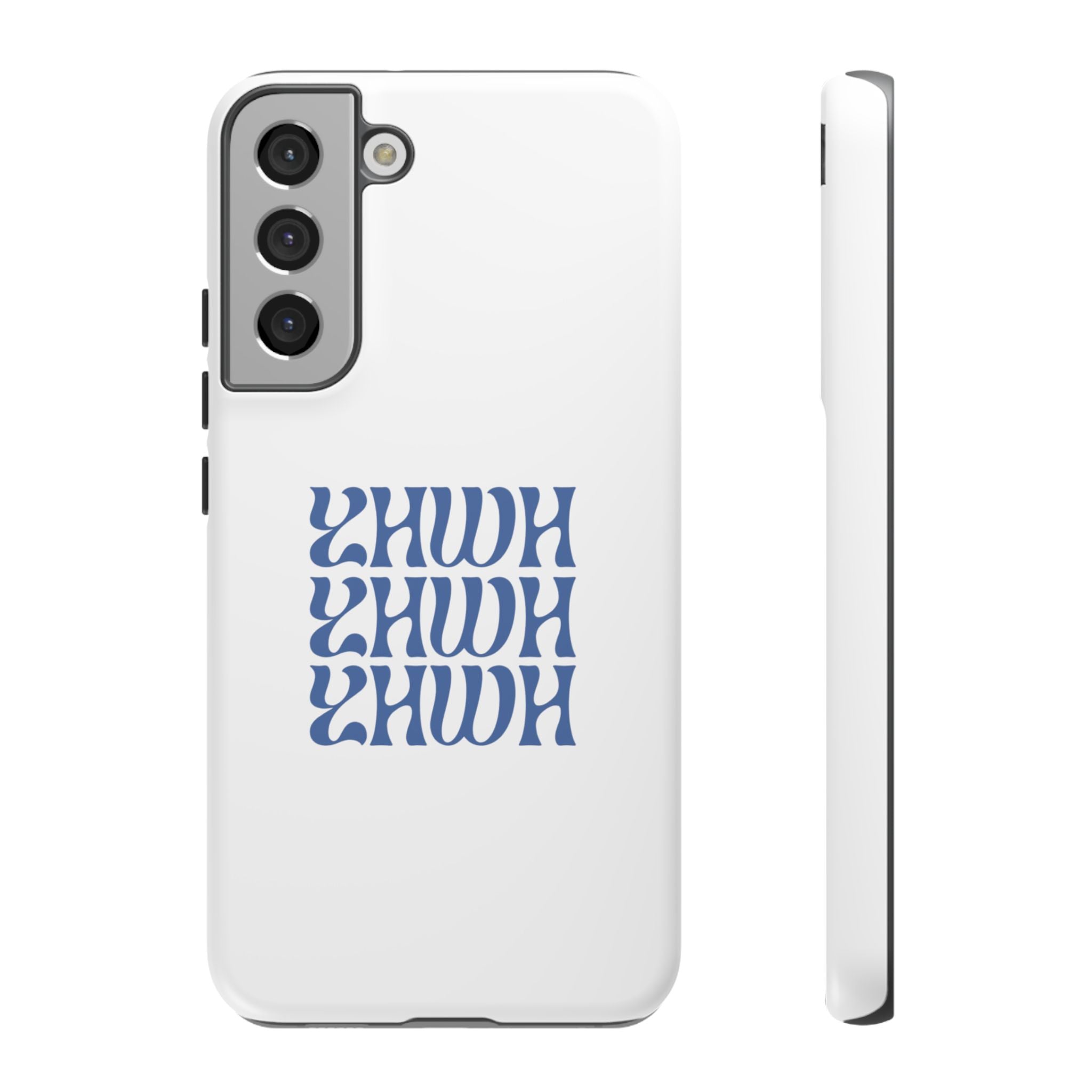 "YHWH" — Retro Blue Wavy Tough Phone Case