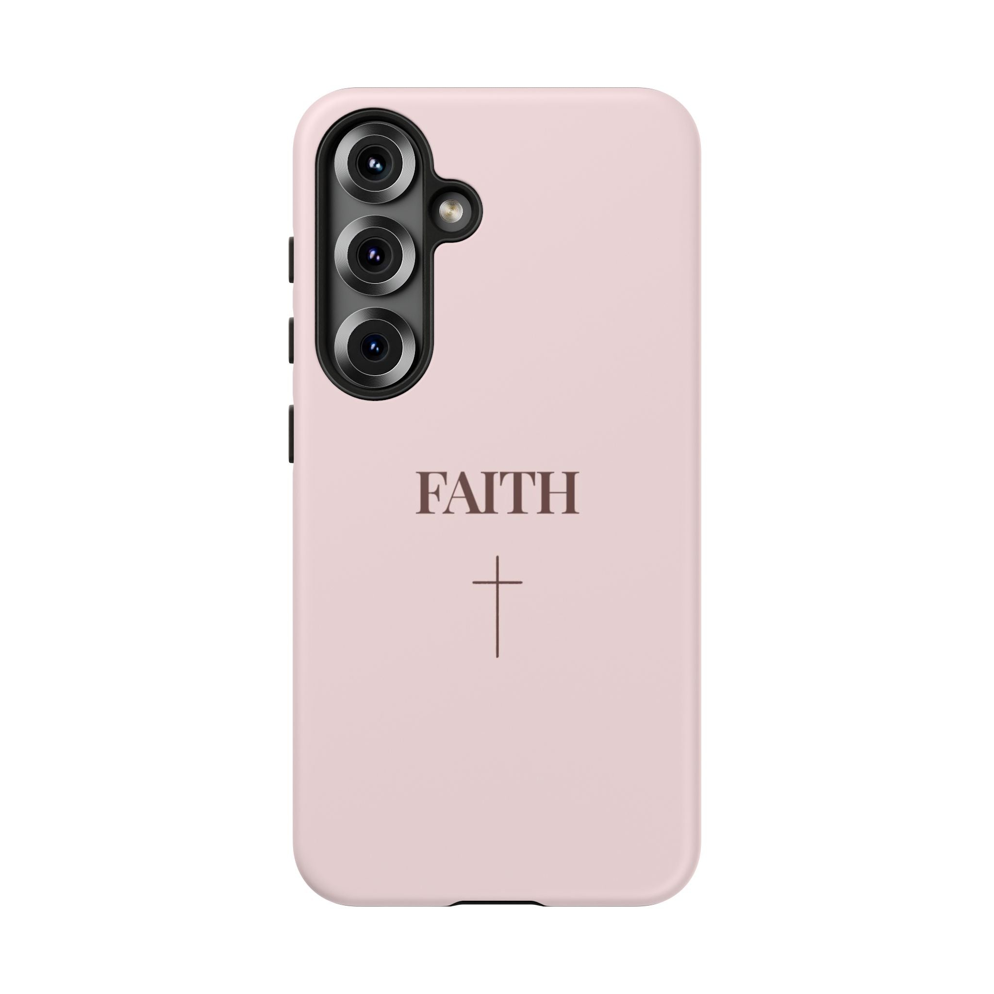 Faith Cross Tough Phone Case — Minimal Pink Christian iPhone Cover