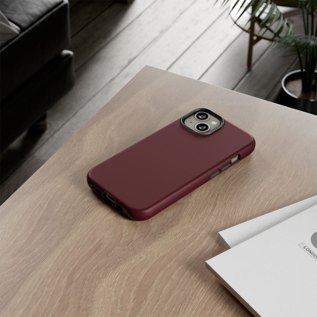 Maroon Tough iPhone Case — Slim Impact-Resistant Protective Cover