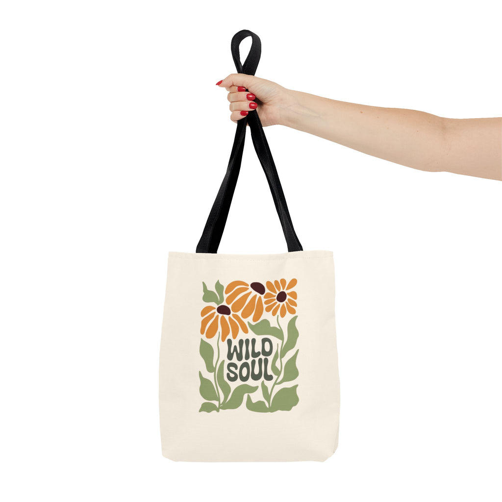Wild Soul Floral Tote Bag — Boho Sunflower Canvas Carryall