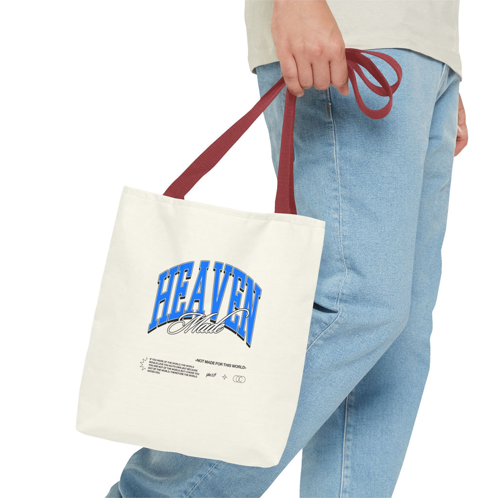 Heaven Music Tote Bag - Retro Blue Graphic All-Over Print