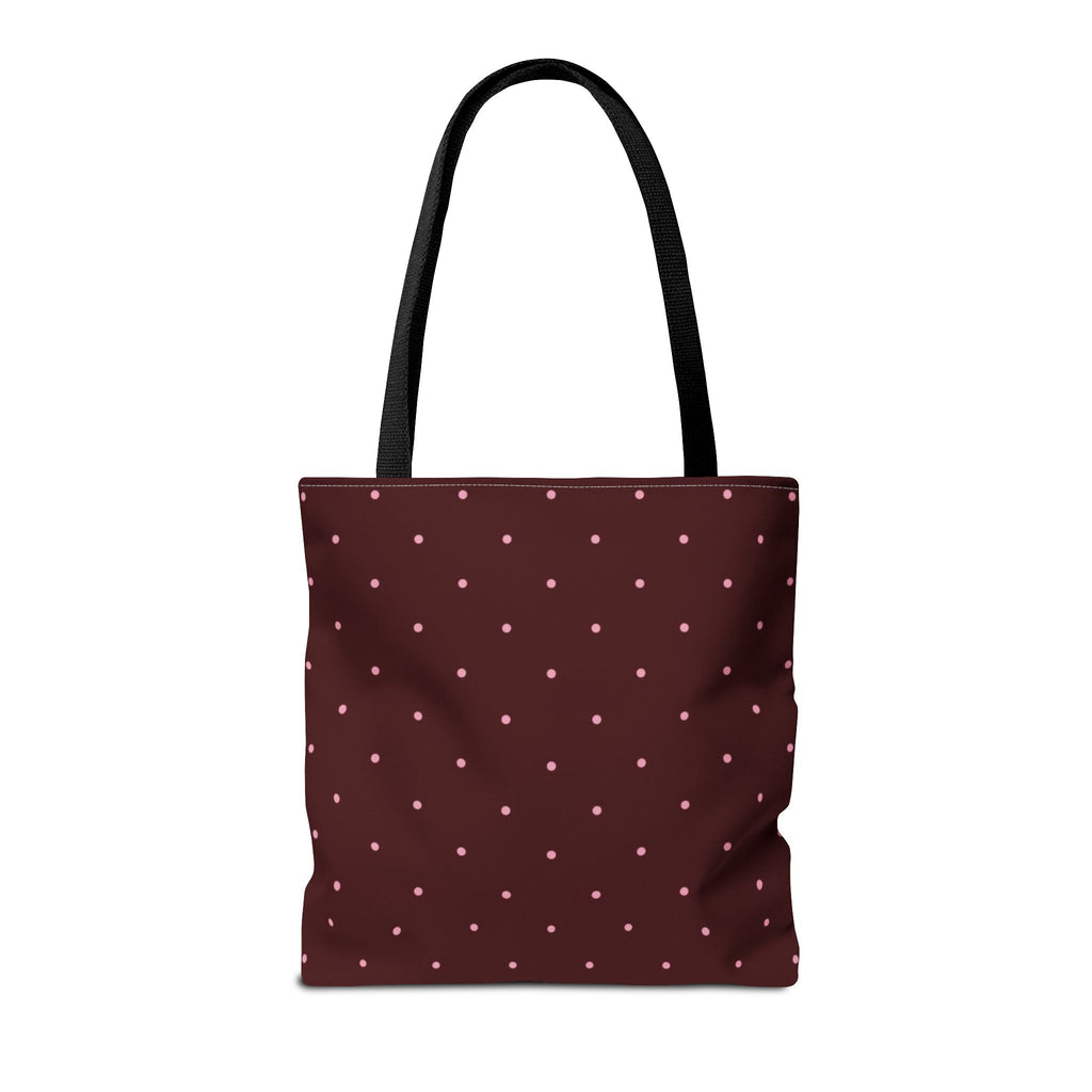 Burgundy Polka Dot Tote Bag