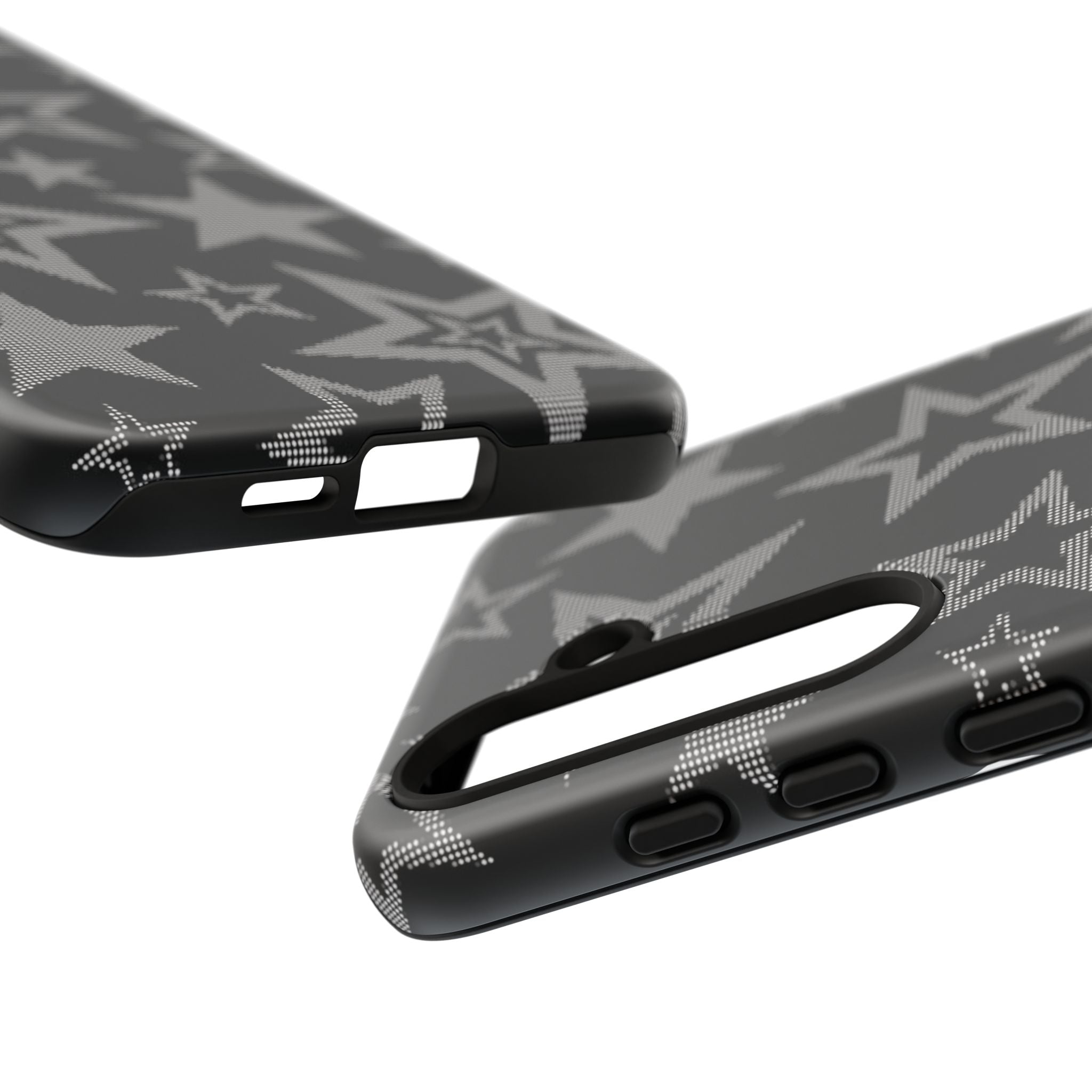 Black Star Pattern Tough Phone Case — Durable Protective Phone Cover