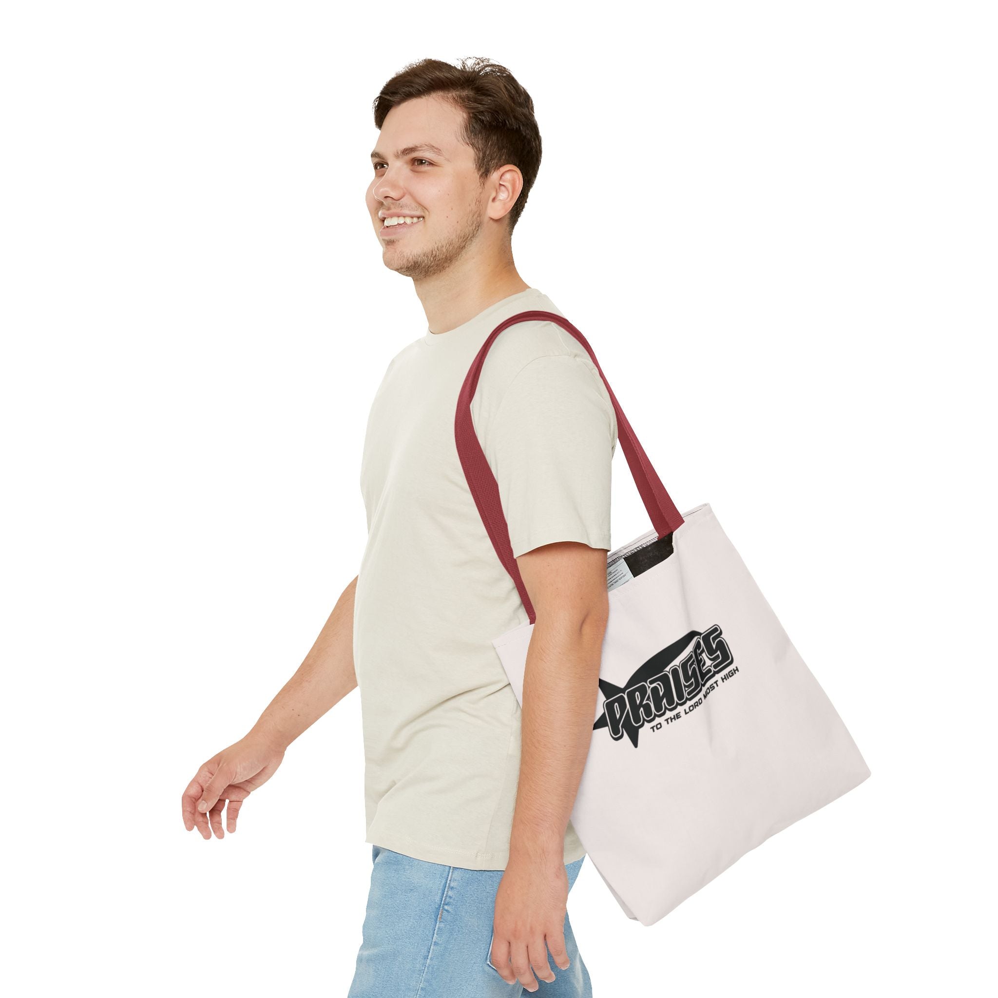 Praise Tote Bag — 'Praises to the Lord' Scripture Canvas Tote