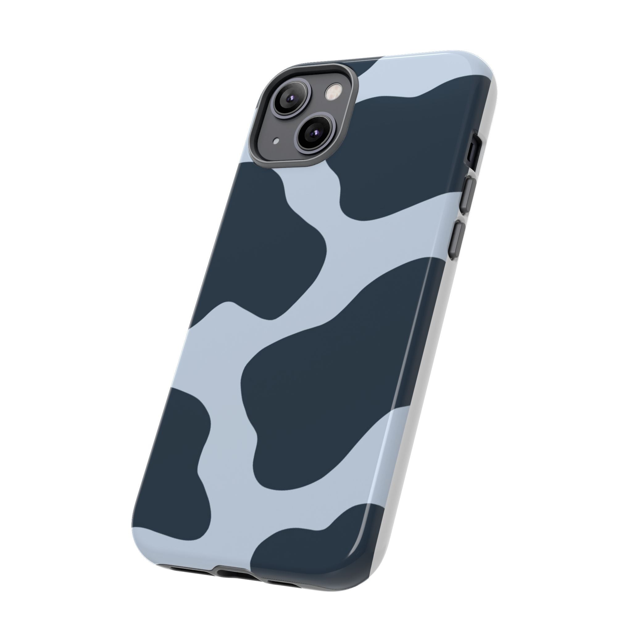 Cow Print Tough iPhone Case — Blue Black Abstract Pattern