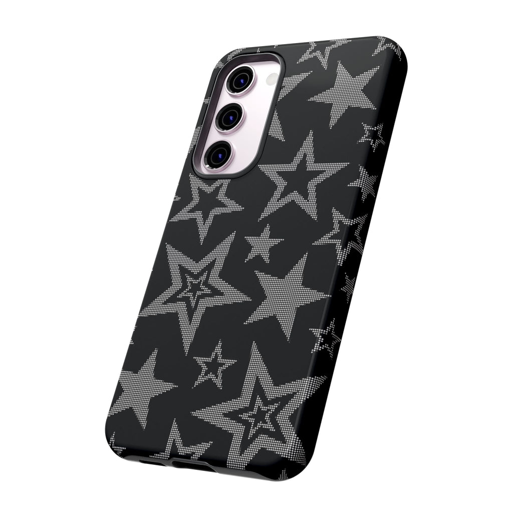 Black Star Pattern Tough Phone Case — Durable Protective Phone Cover