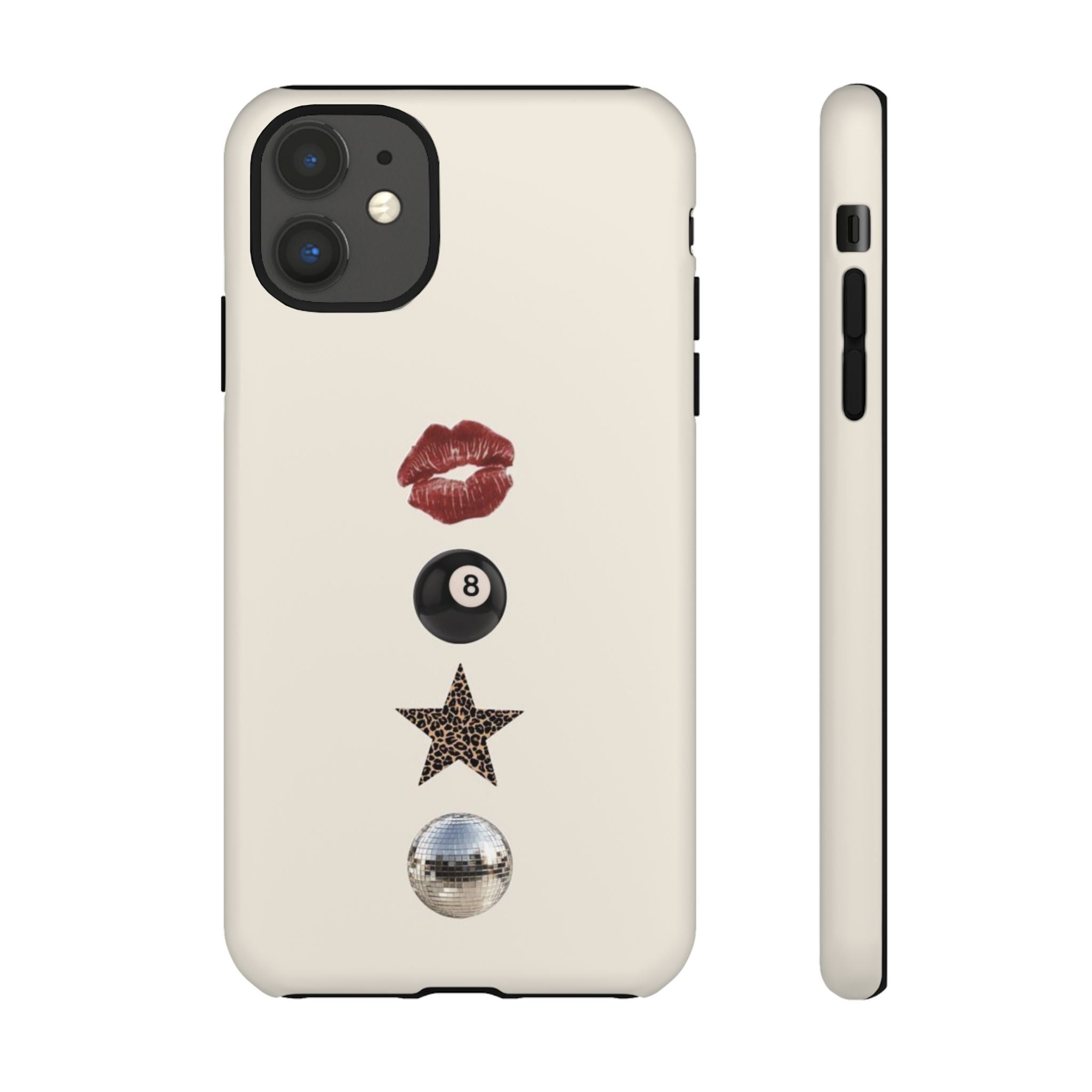 Kiss 8-Ball Star iPhone Case – Trendy Minimalist Protective Cover