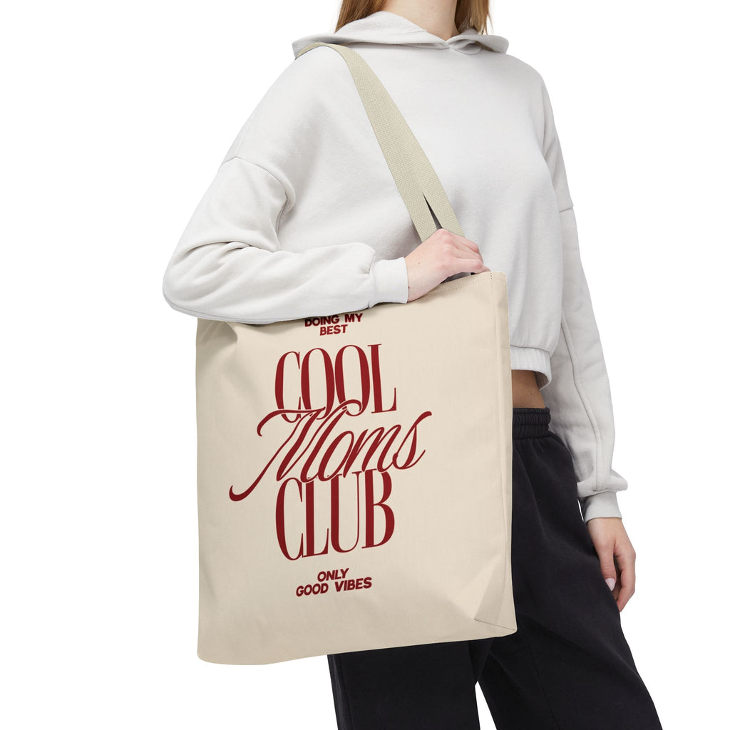Cool Moms Club Tote Bag — "Doing My Best, Only Good Vibes" Canvas Tote