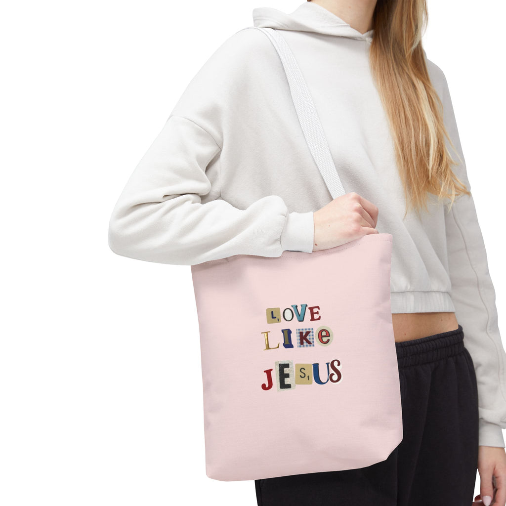Love Like Jesus Tote Bag — Christian Inspirational Pink Everyday Tote