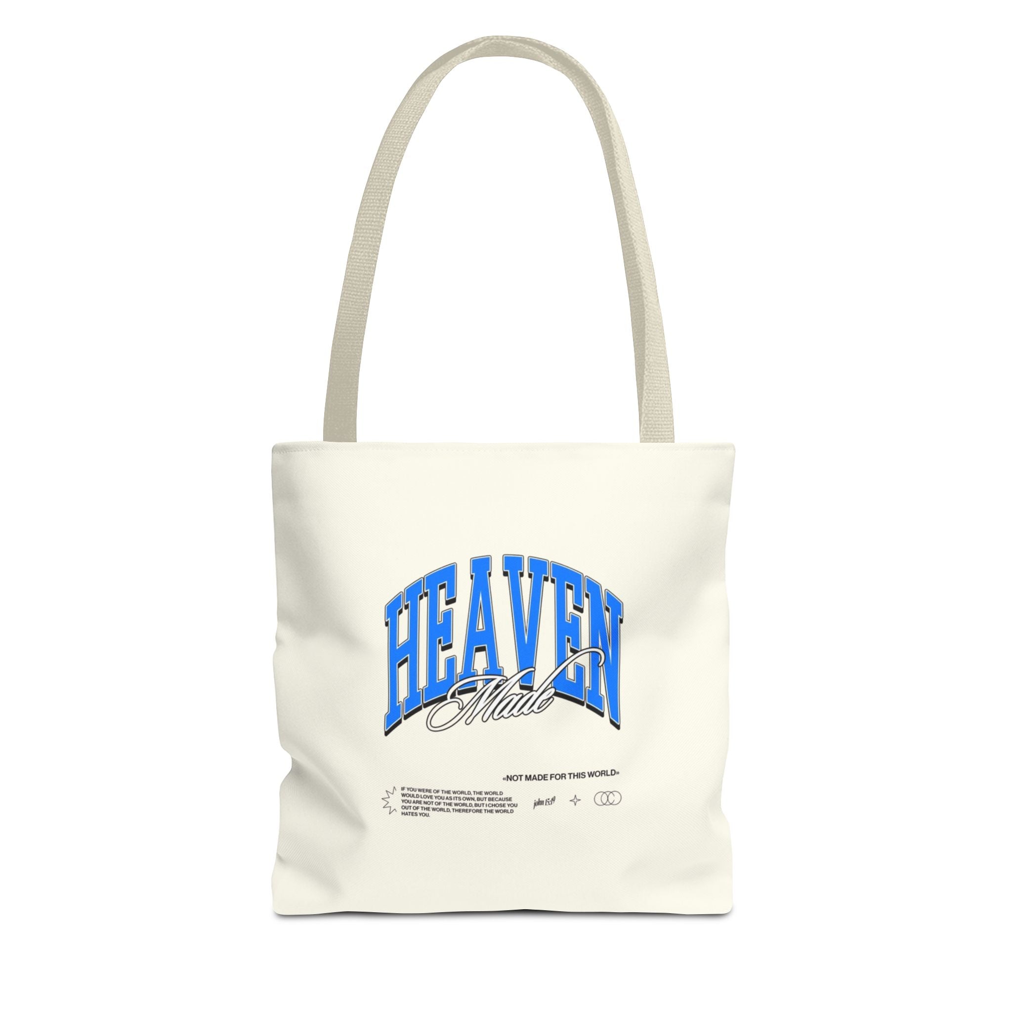Heaven Music Tote Bag - Retro Blue Graphic All-Over Print