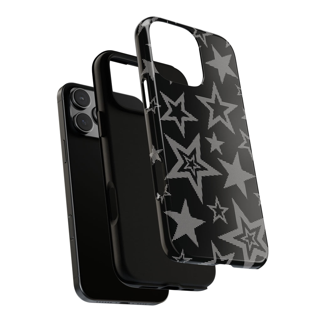 Black Star Pattern Tough Phone Case — Durable Protective Phone Cover