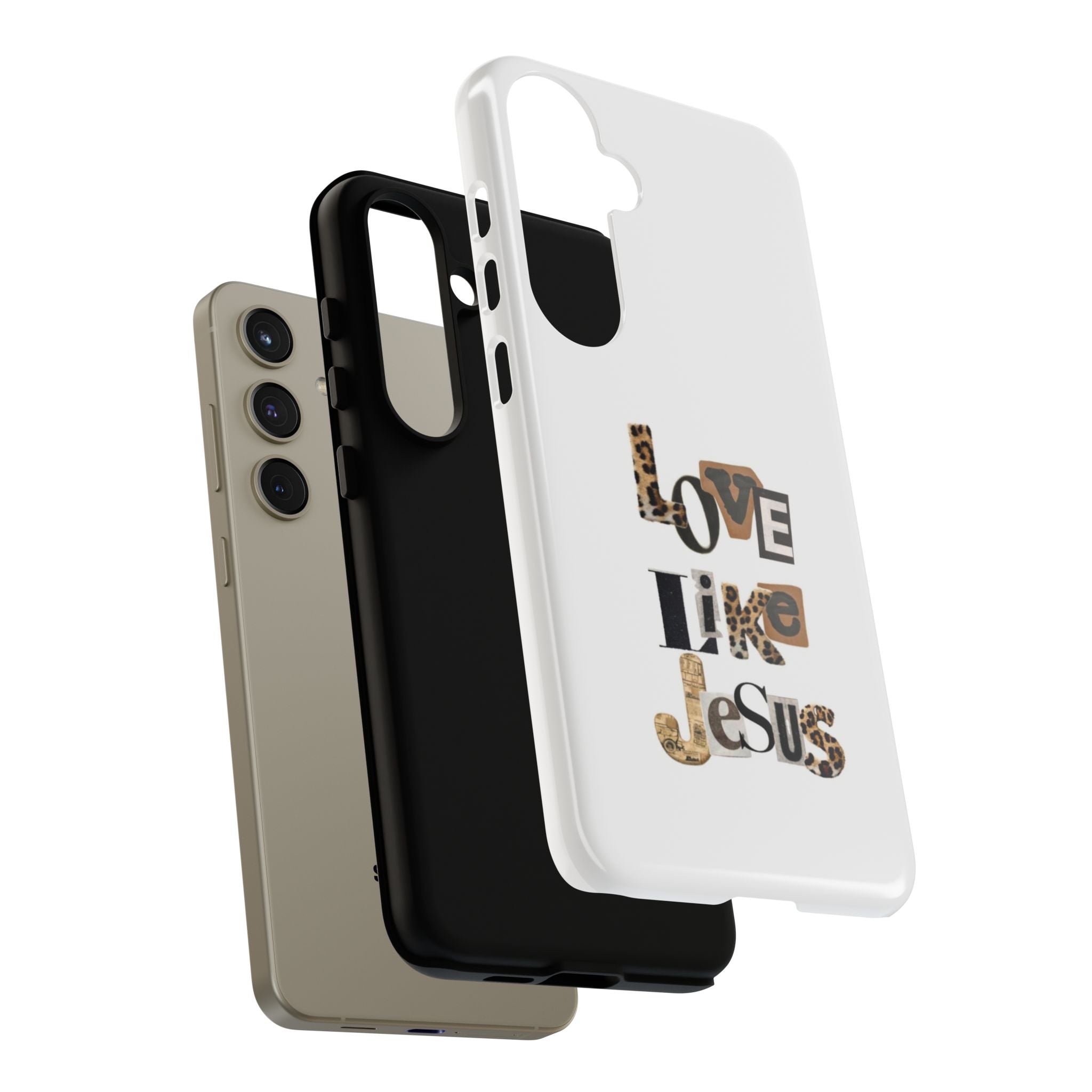 "Love Like Jesus" Leopard Print Christian Tough Phone Case
