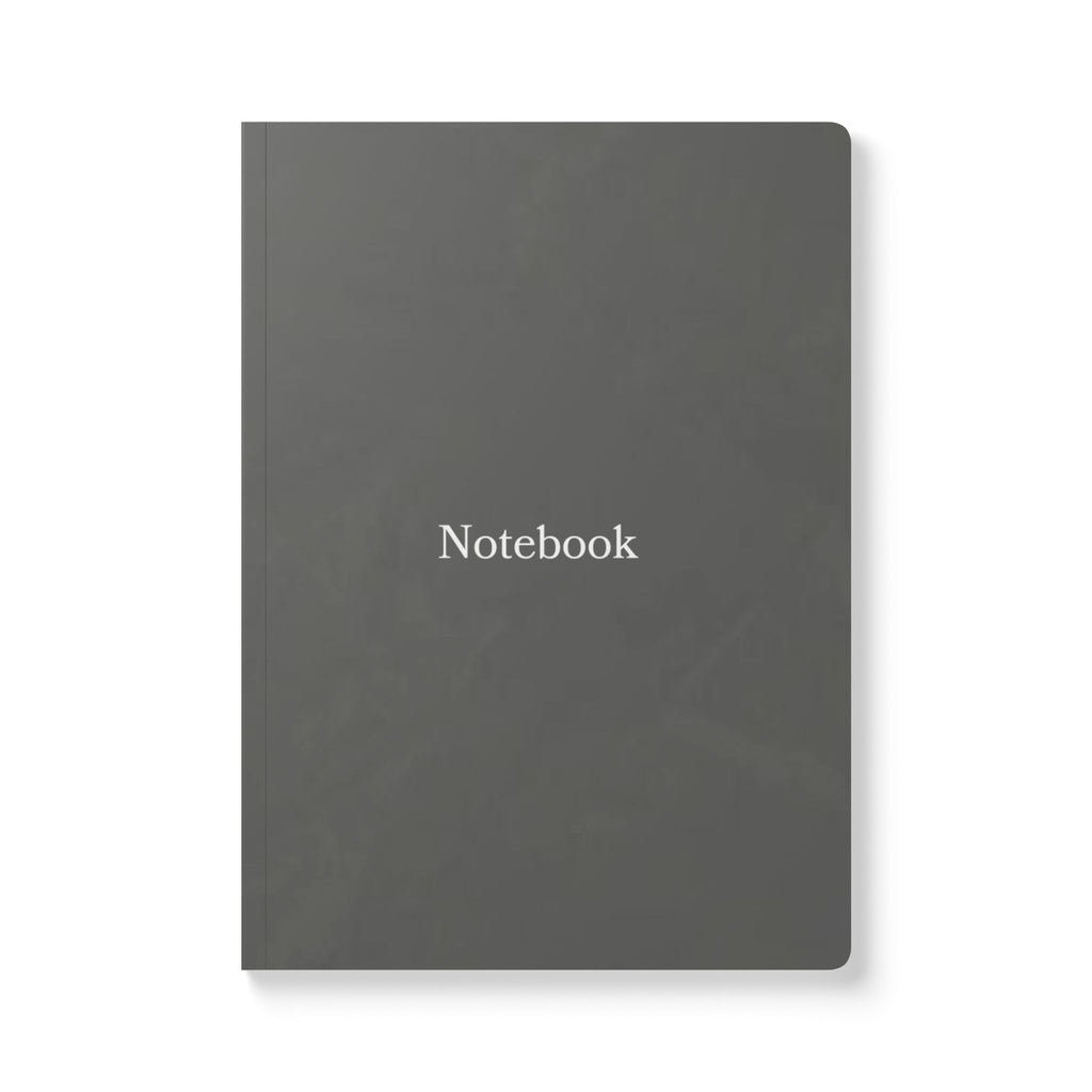 Minimalist Gray Notebook — Softcover Journal with 'Notebook' Cover