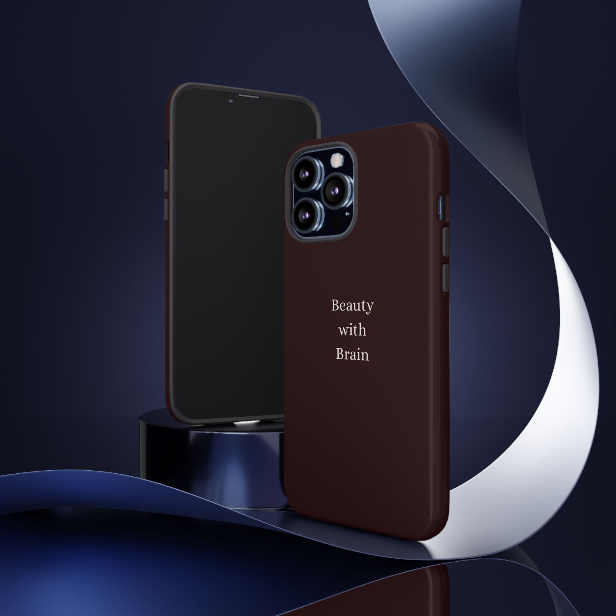 Tough Case — "Beauty with Brain" Protective iPhone Case (Sleek Maroon)