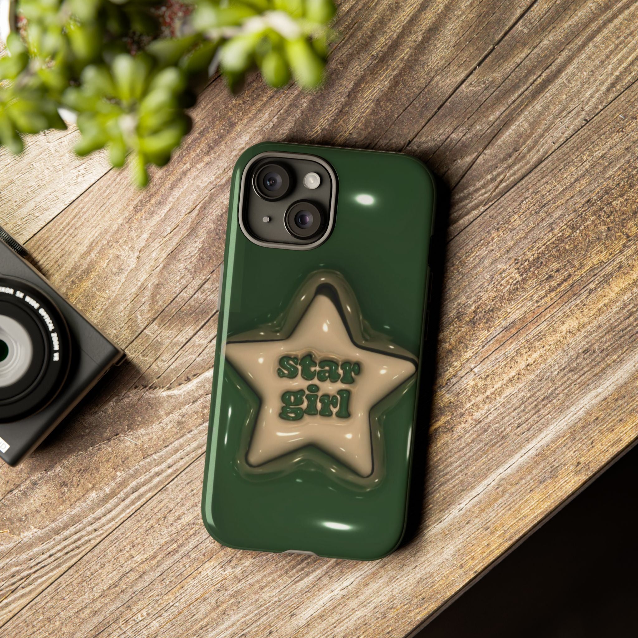 Star Girl iPhone Case — Green Star Protective Case