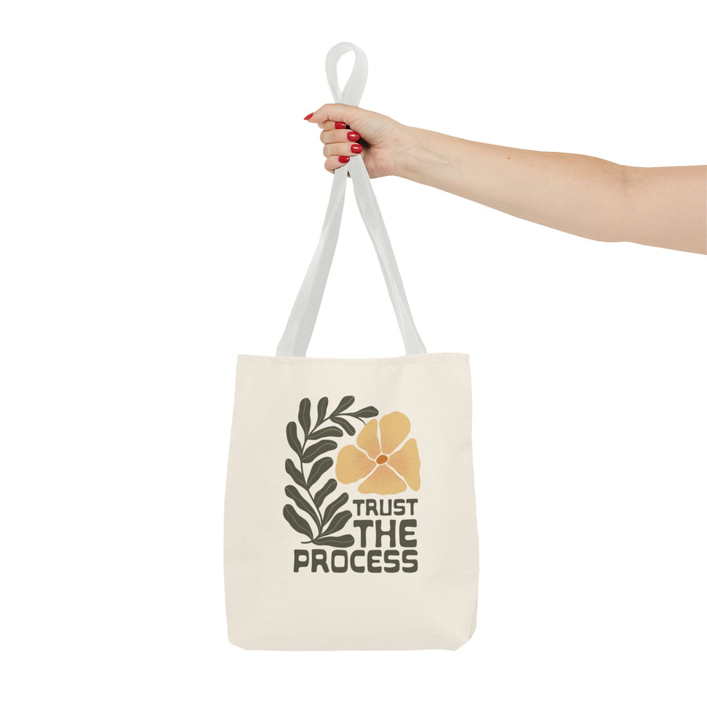Trust The Process Floral Tote Bag — Inspirational Canvas Shopper