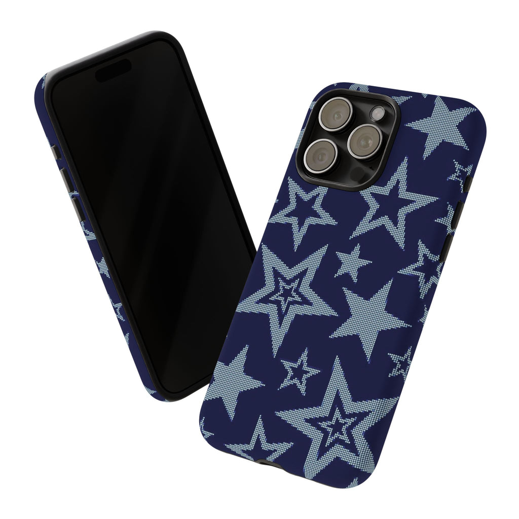 Navy Star Pattern Tough iPhone Case
