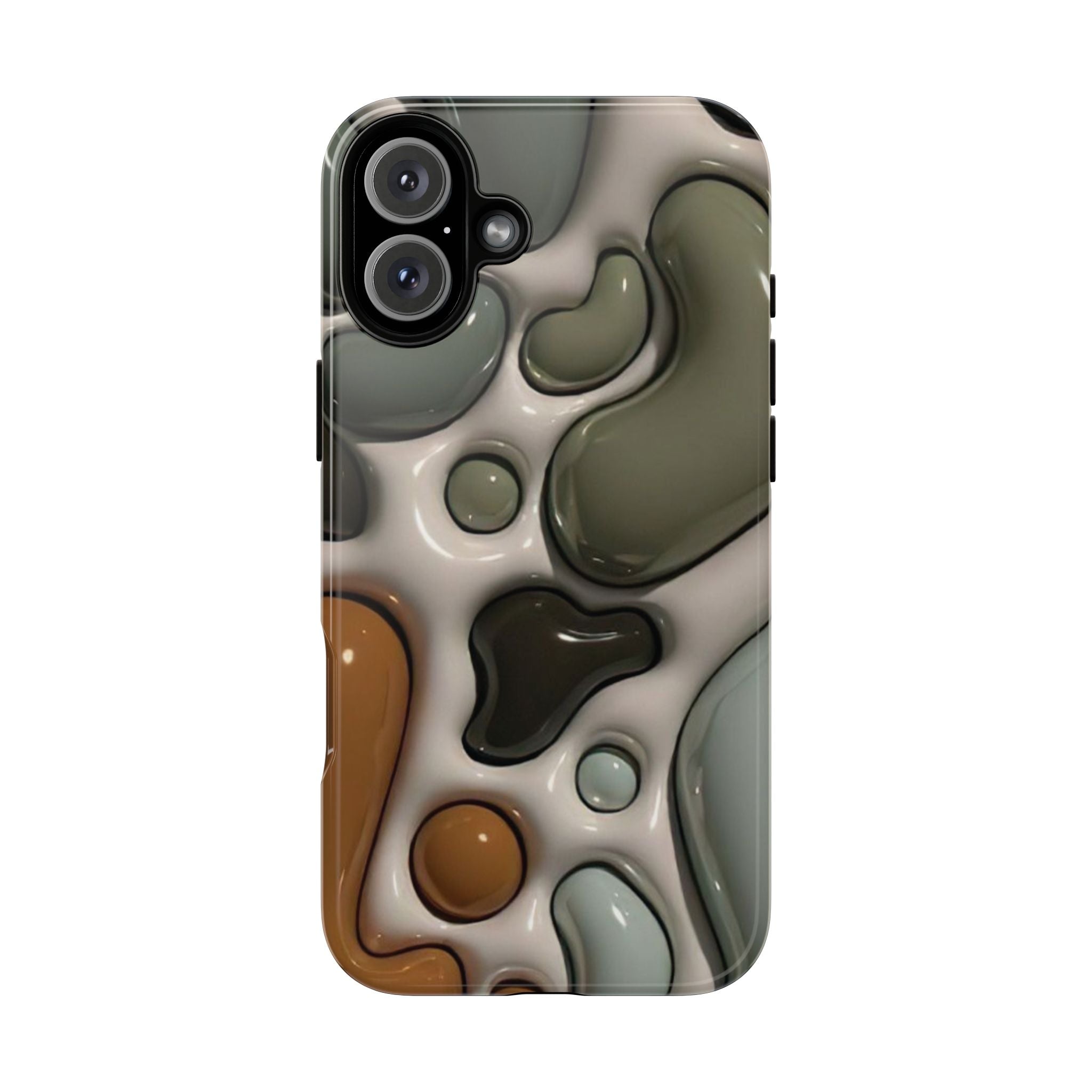 Abstract Pebble Pattern iPhone Case — Modern Organic Camouflage Tough Case