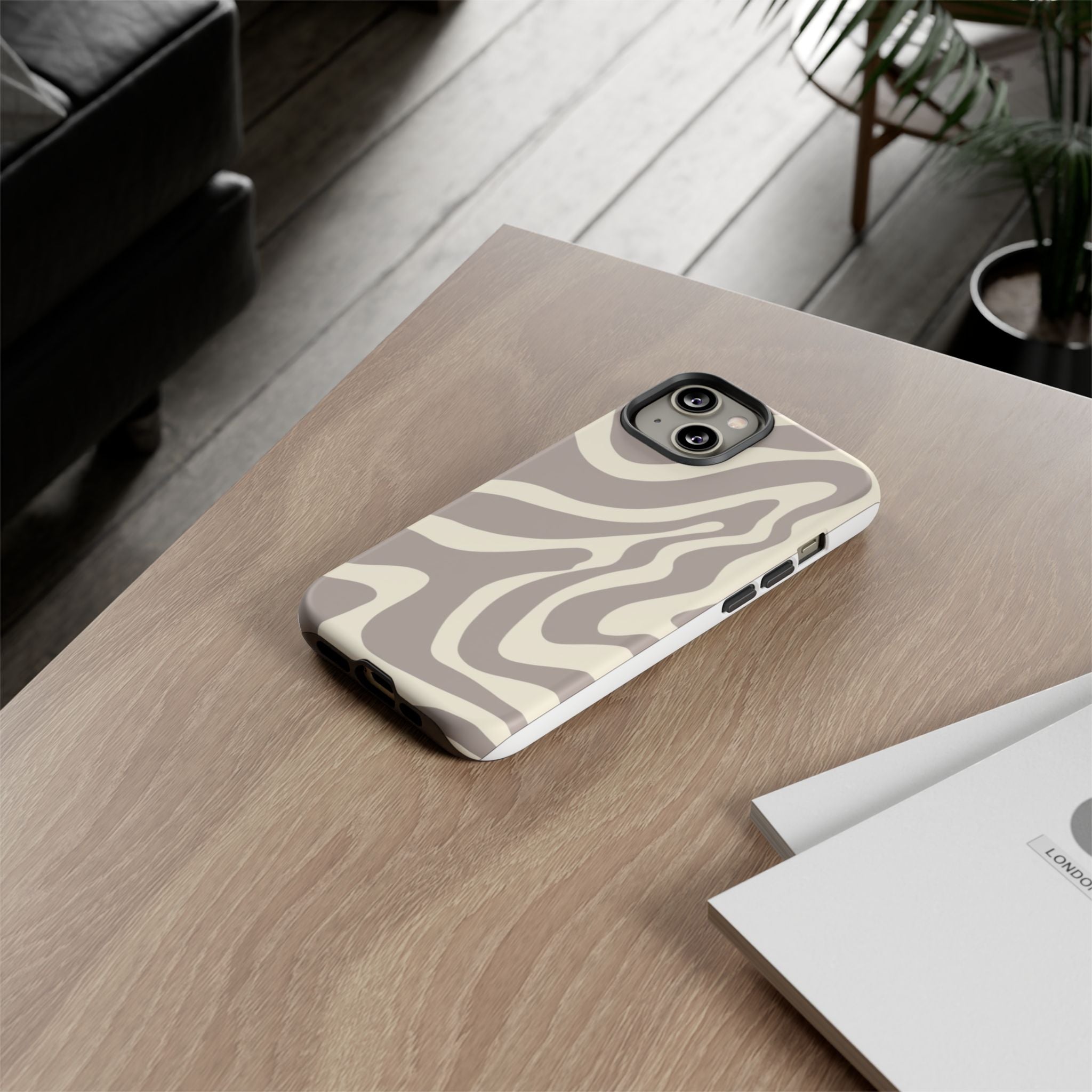 Neutral Zebra Print Tough iPhone Case
