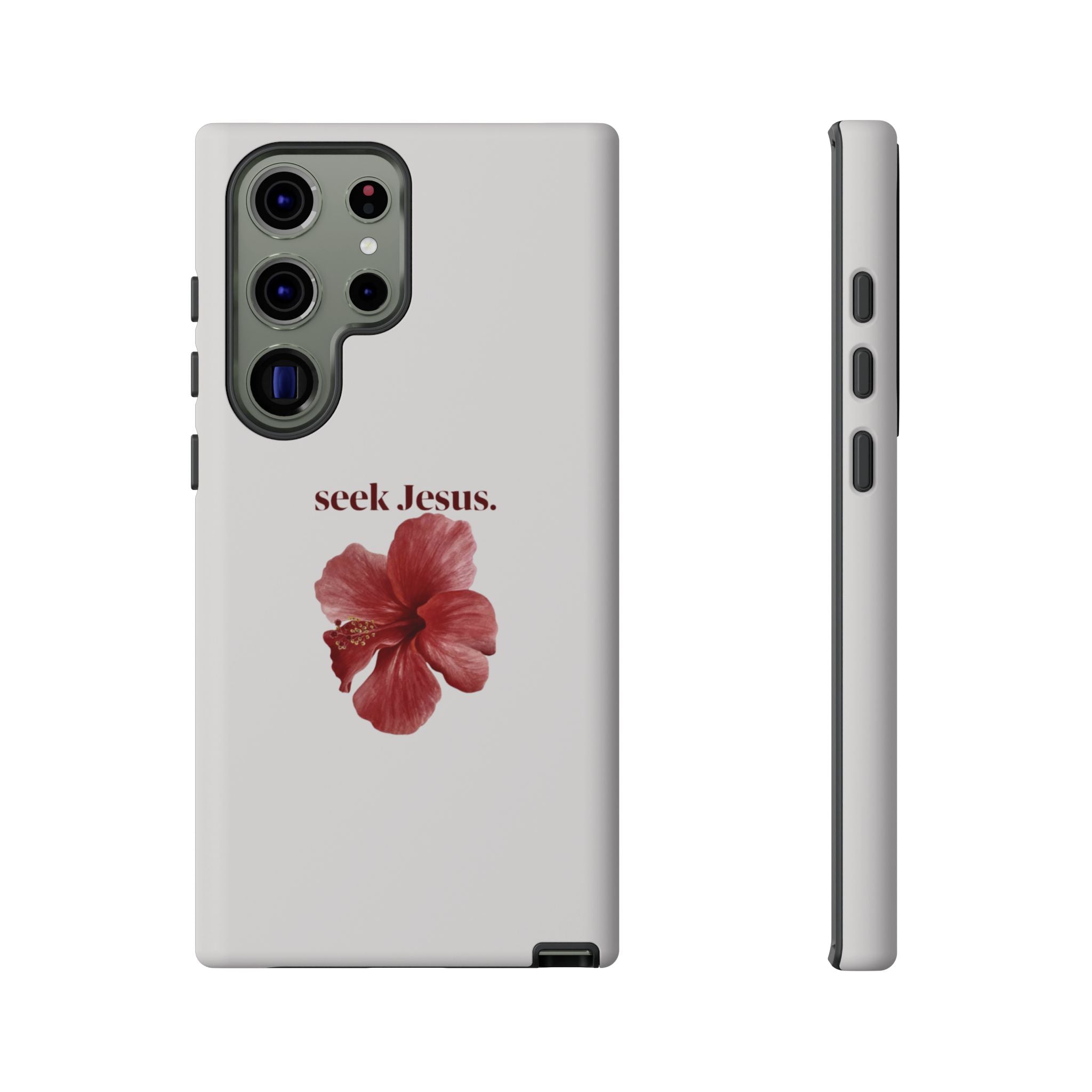 "seek Jesus." Floral Tough Protective Case