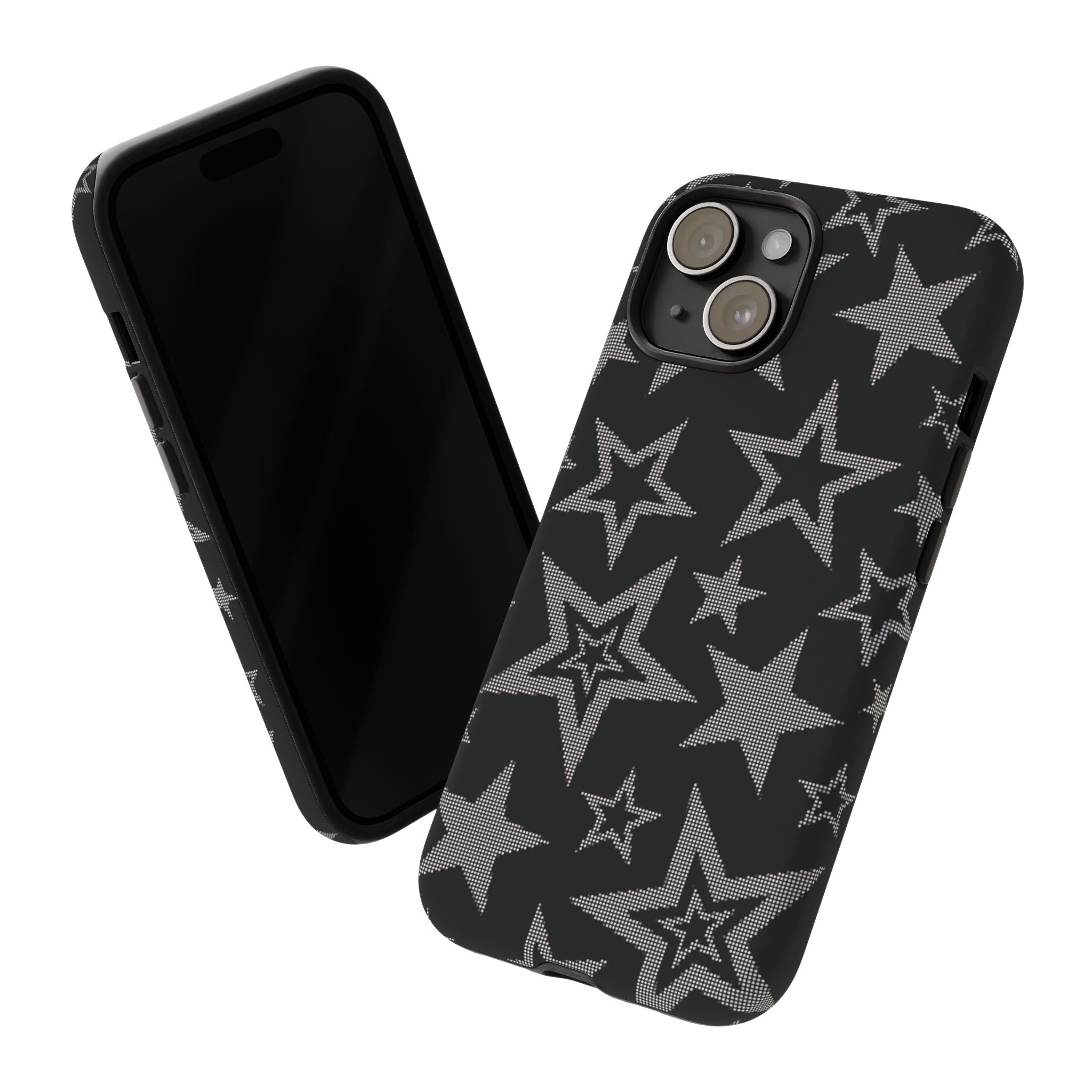 Black Star Pattern Tough Phone Case — Durable Protective Phone Cover