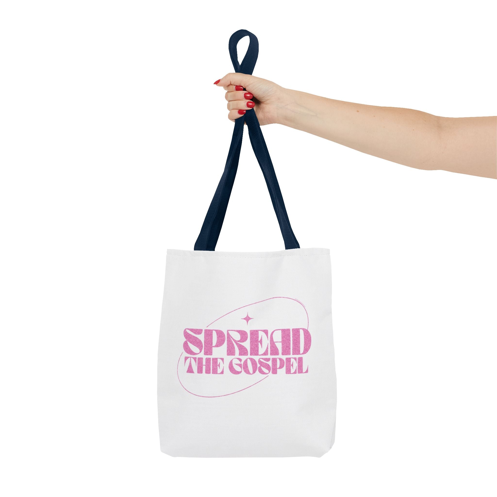Spread the Gospel Tote Bag — Pink Retro Canvas Tote