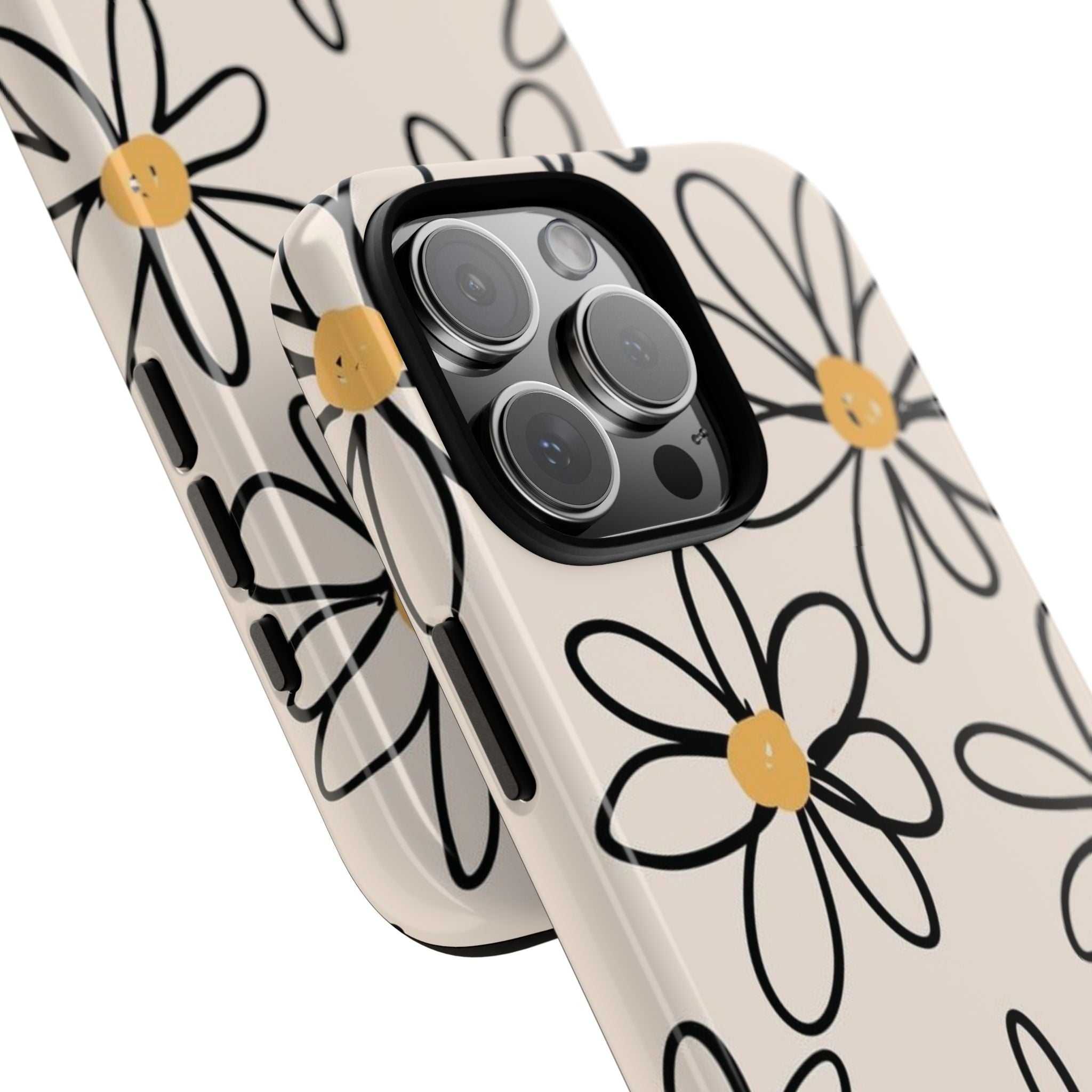Daisy Sketch iPhone Case — Floral Protective Phone Cover