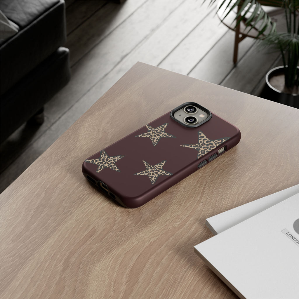 Leopard Star iPhone Case — Chic Brown Protective Tough Case