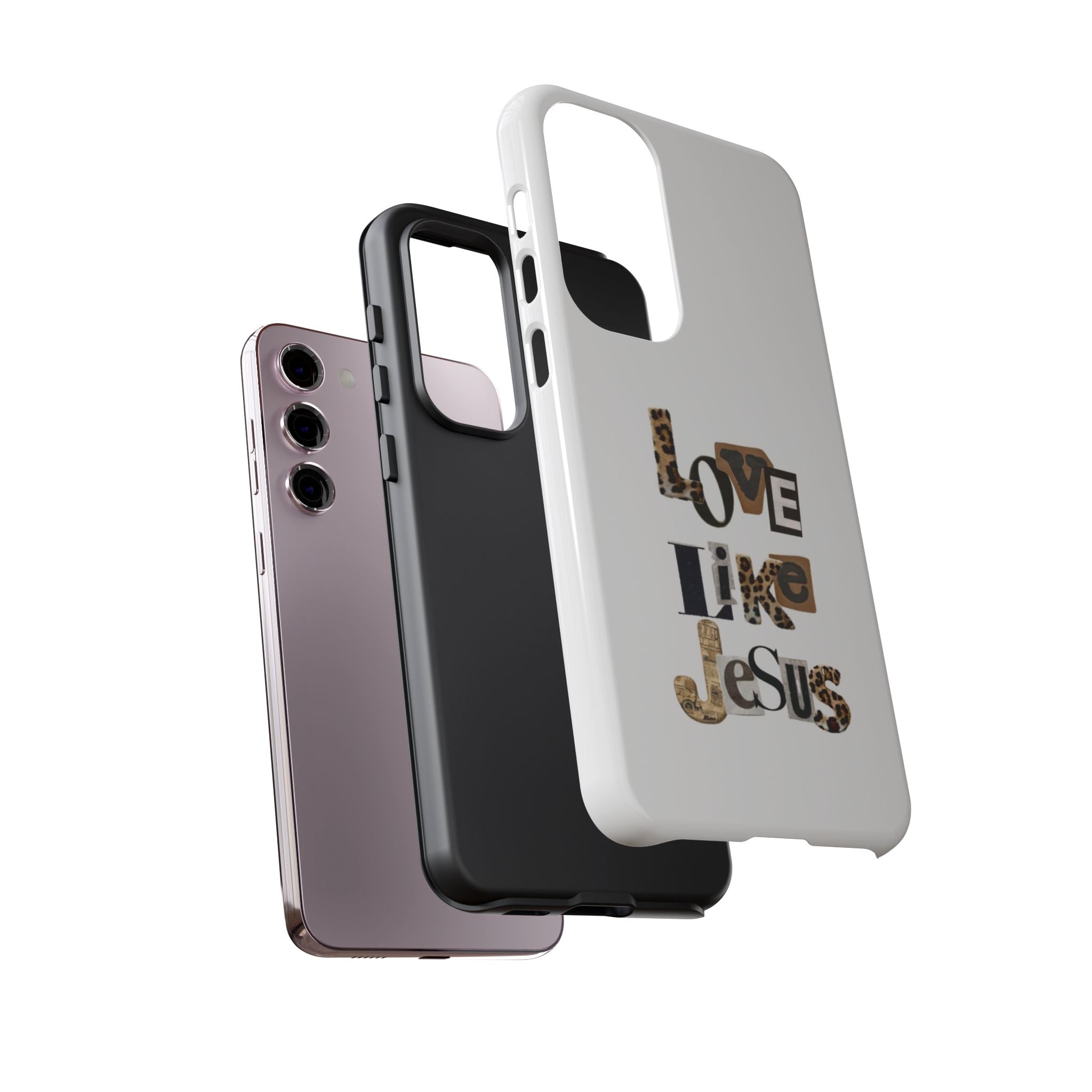 "Love Like Jesus" Leopard Print Christian Tough Phone Case