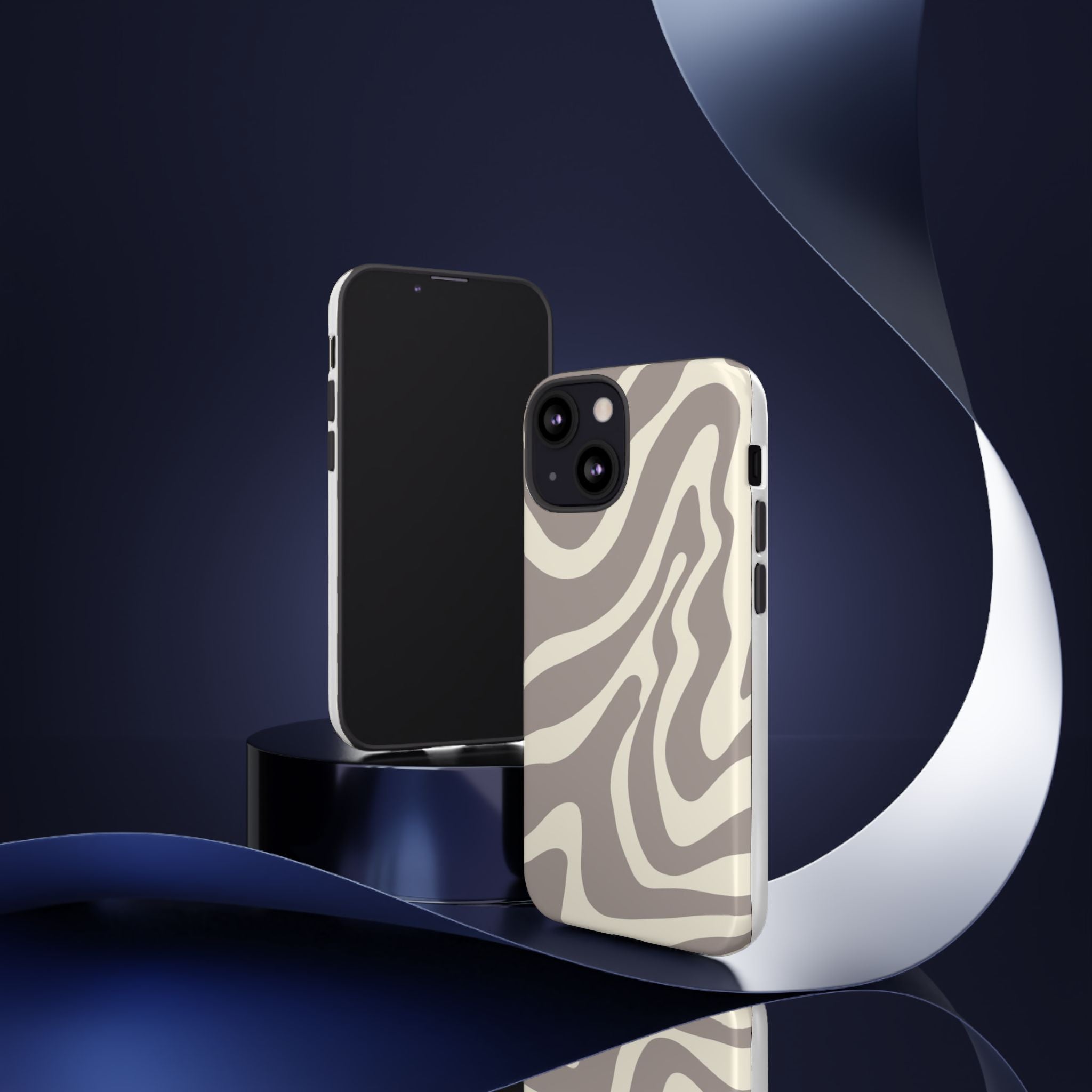 Neutral Zebra Print Tough iPhone Case
