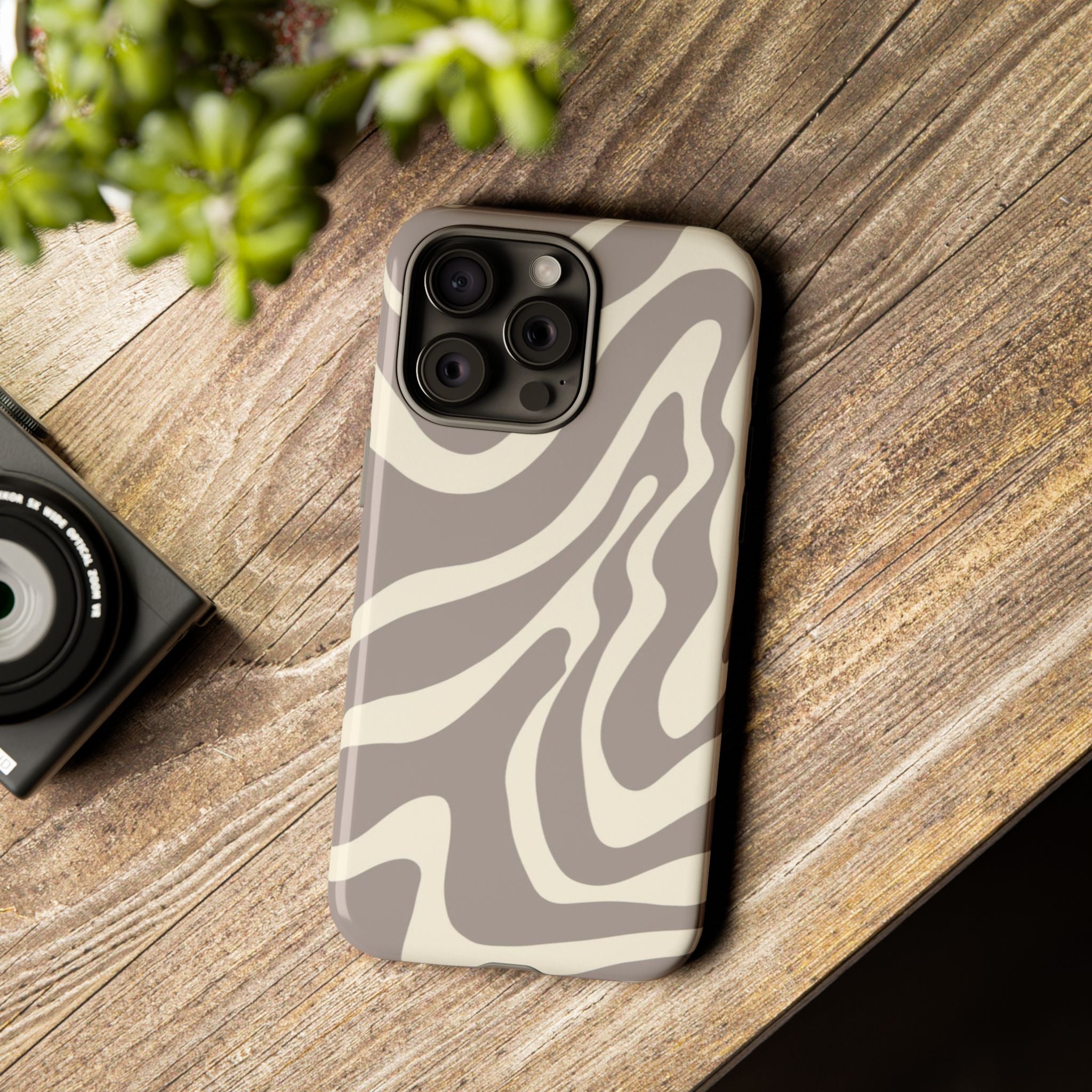 Neutral Zebra Print Tough iPhone Case