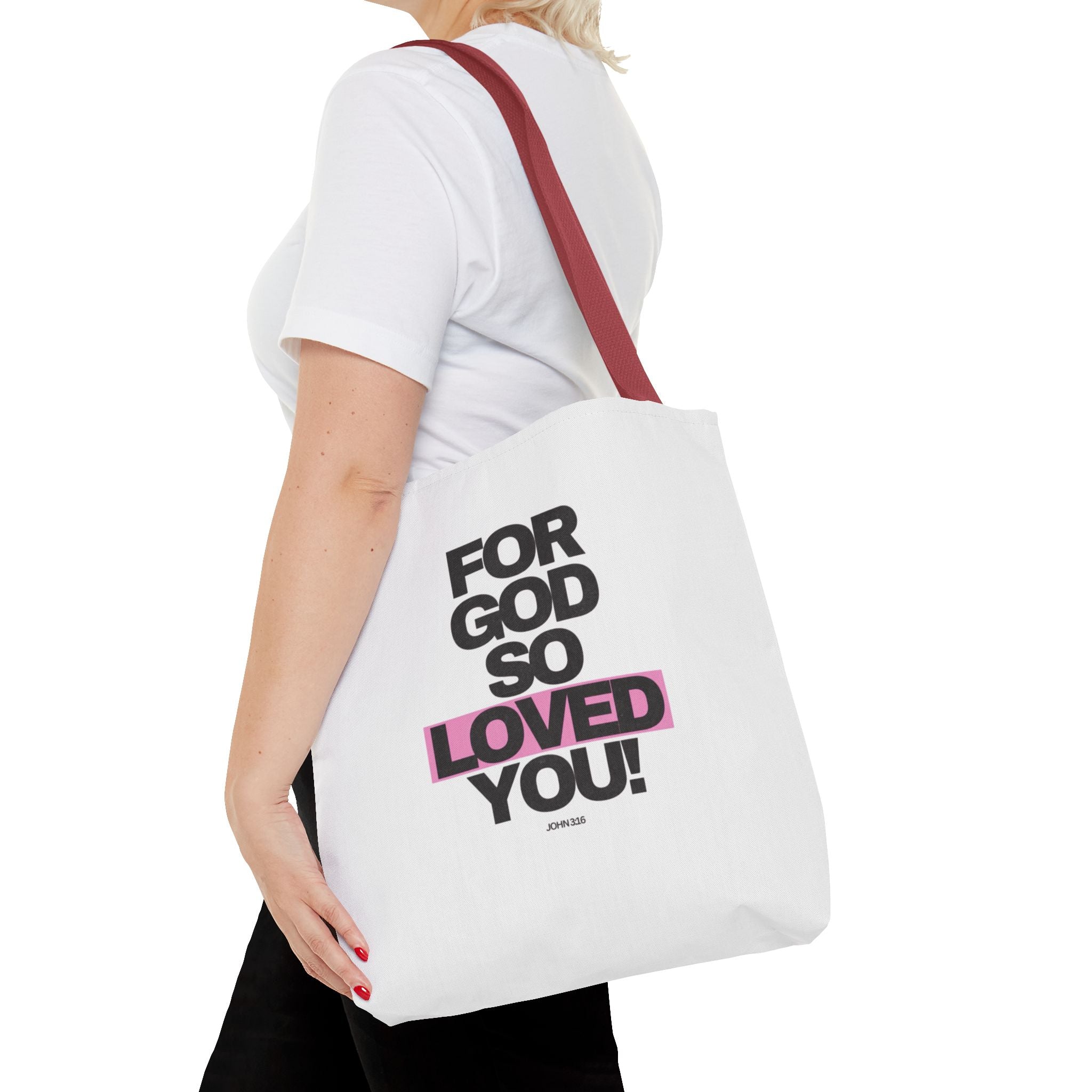 For God So Loved You Tote Bag — Inspirational Christian Canvas Tote
