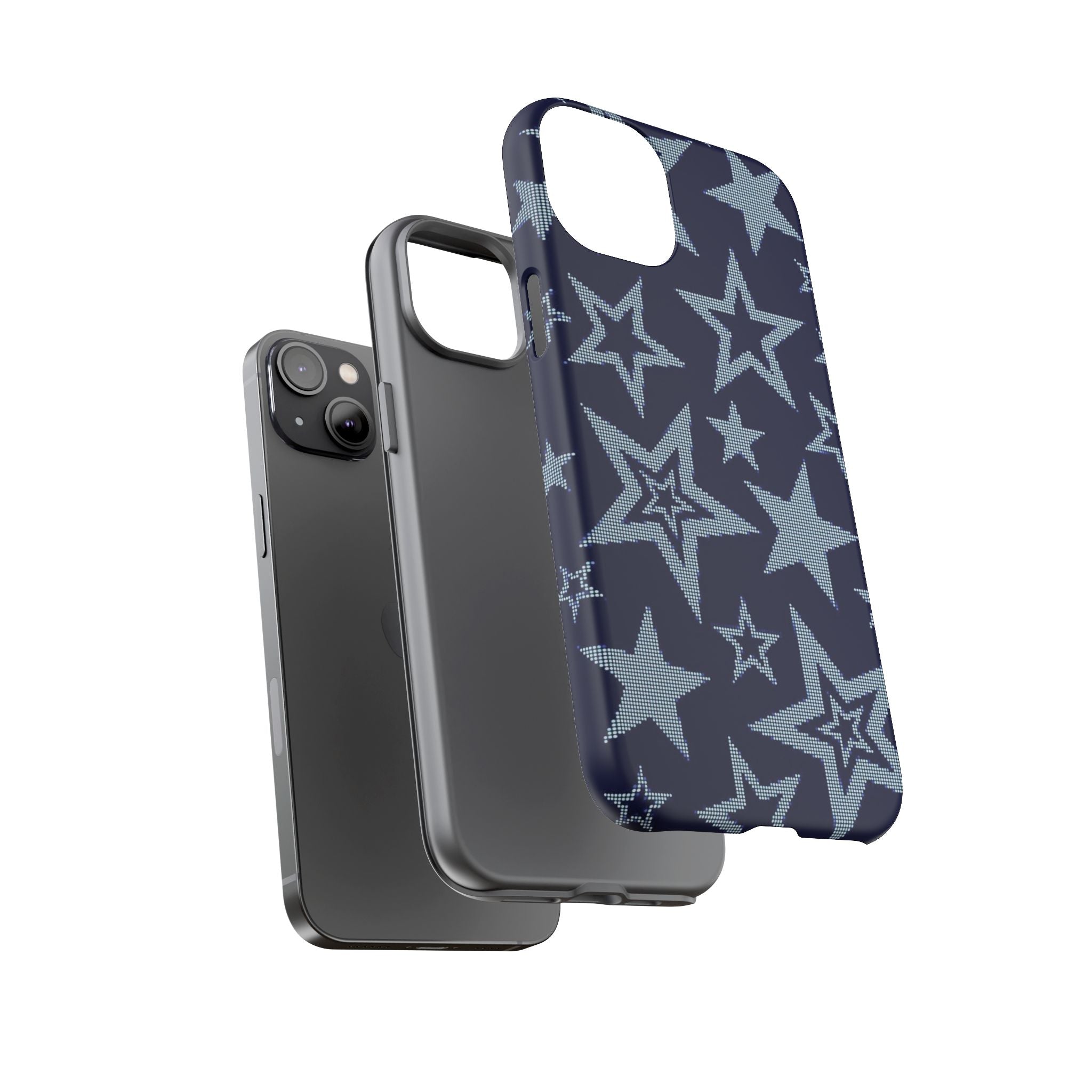 Navy Star Pattern Tough iPhone Case