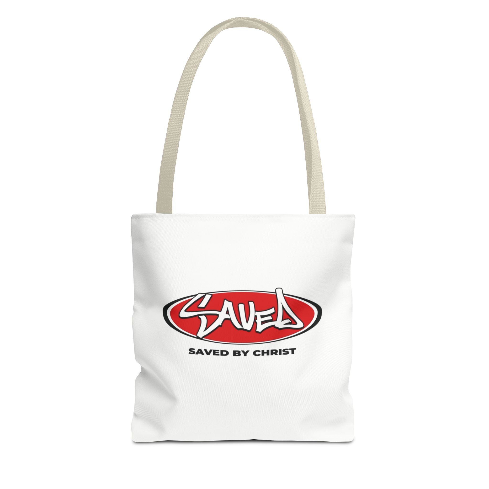 "Saved by Christ" Canvas Tote Bag