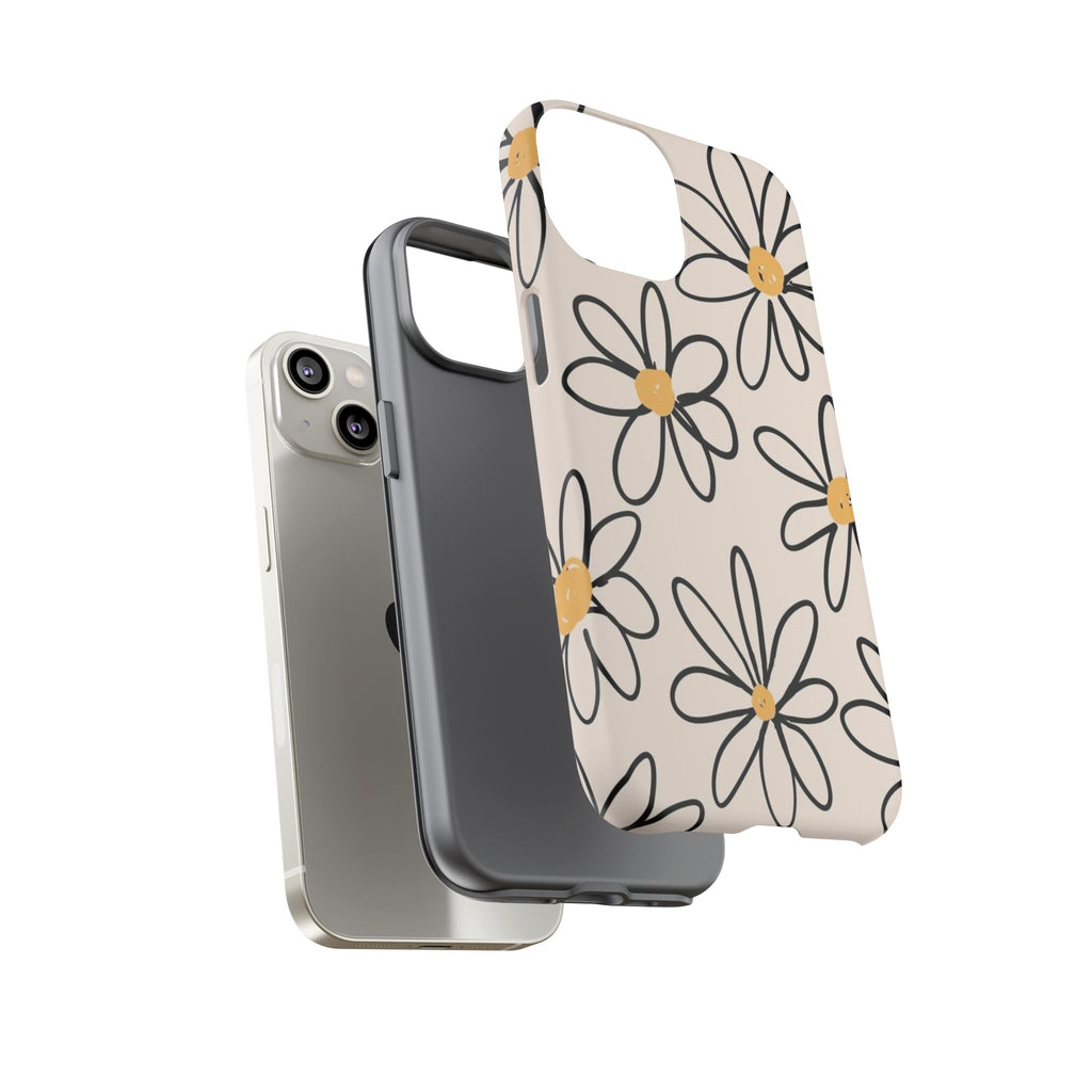 Daisy Sketch iPhone Case — Floral Protective Phone Cover