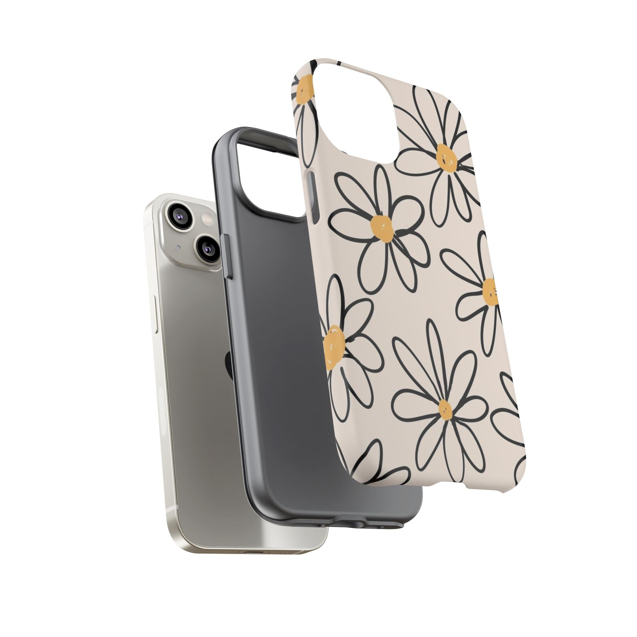 Daisy Sketch iPhone Case — Floral Protective Phone Cover