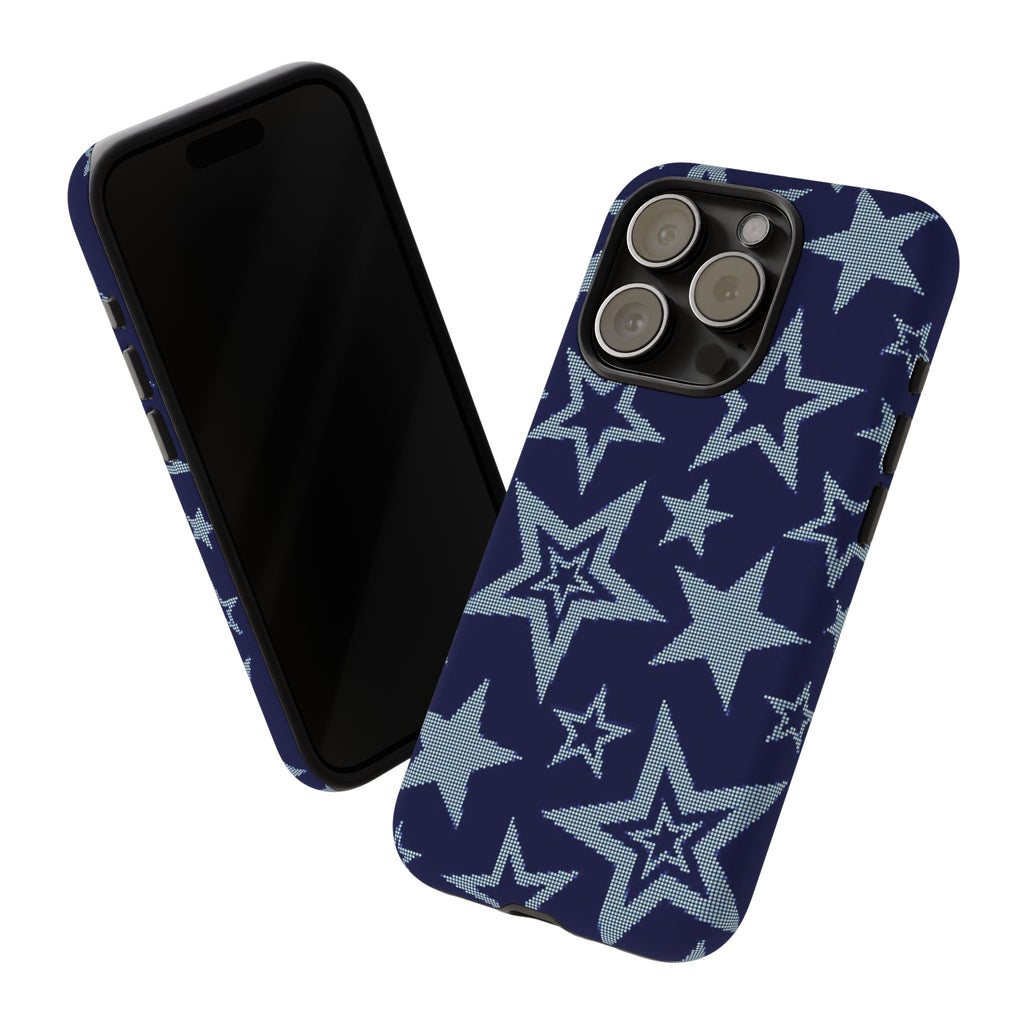 Navy Star Pattern Tough iPhone Case